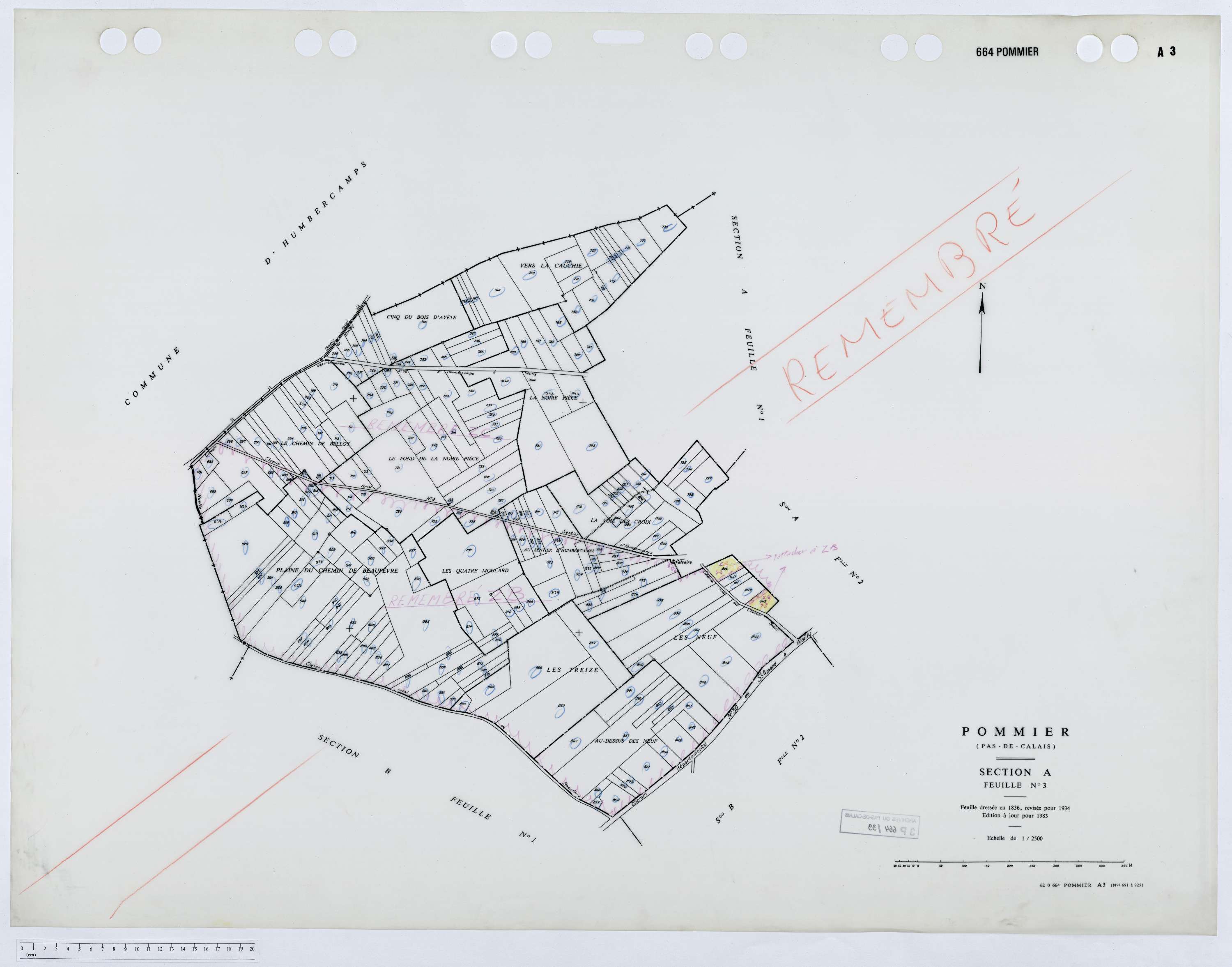 Pommier - Section A, feuille 3.