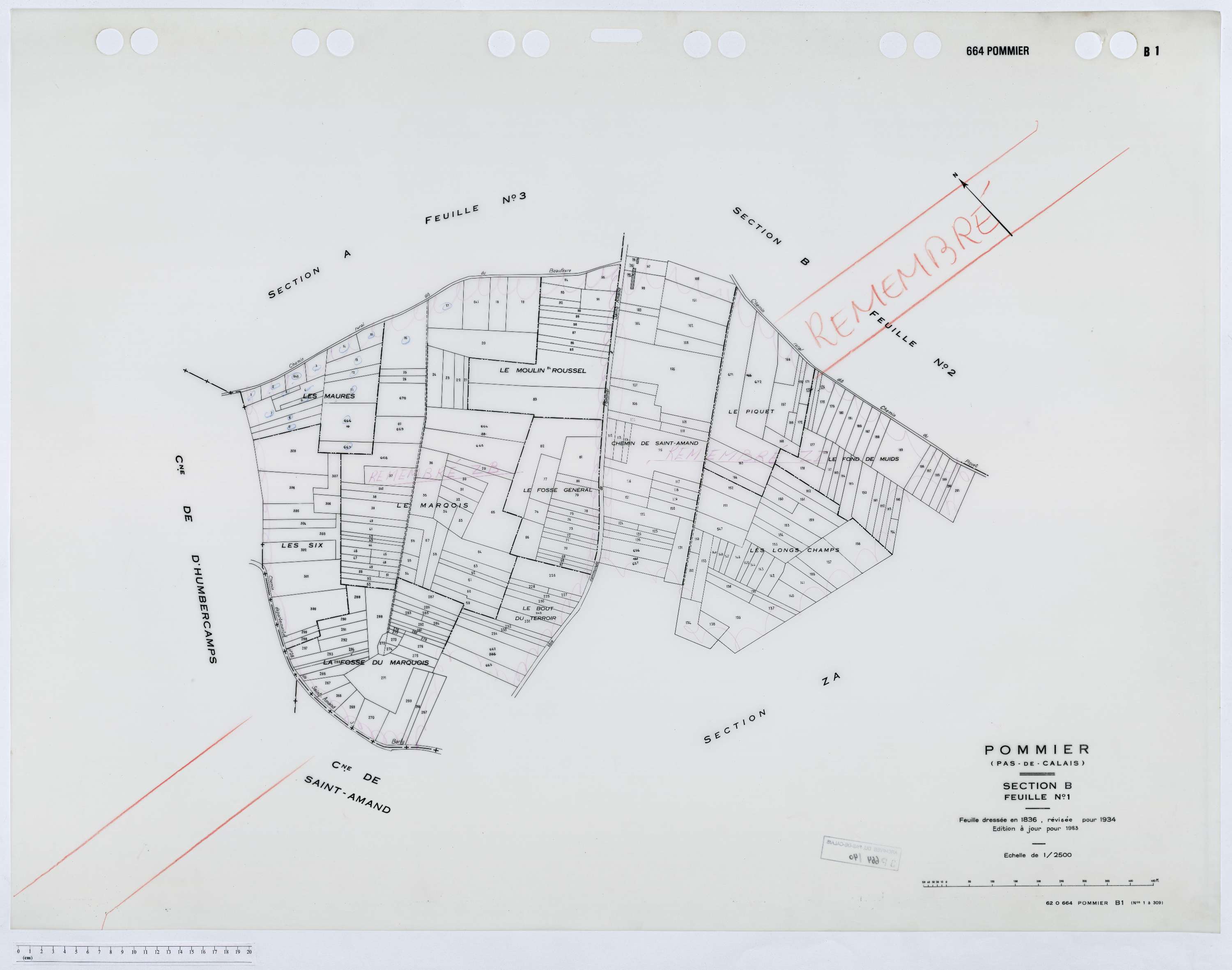 Pommier - Section B, feuille 1.