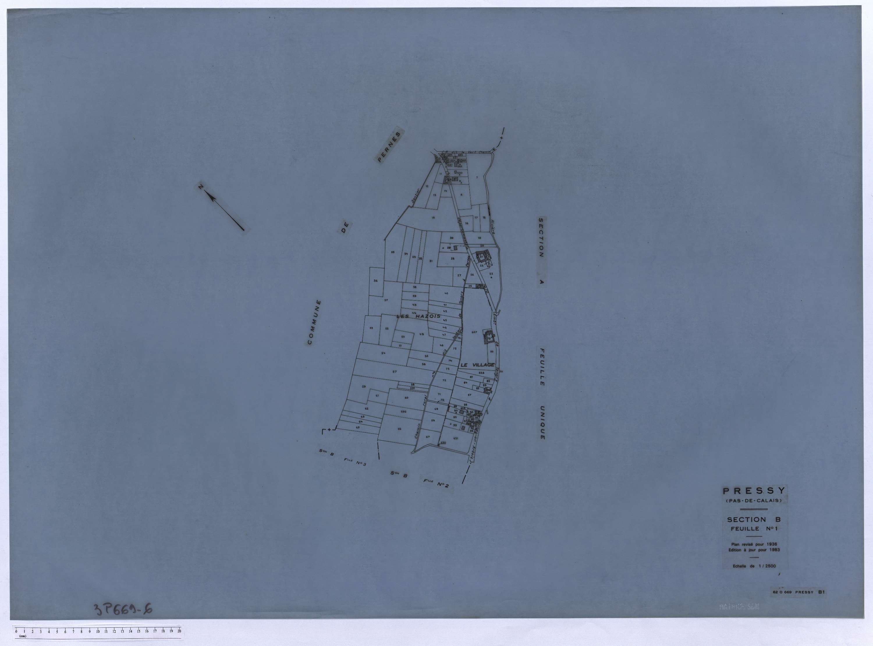 Pressy - Section B, feuille 1.
