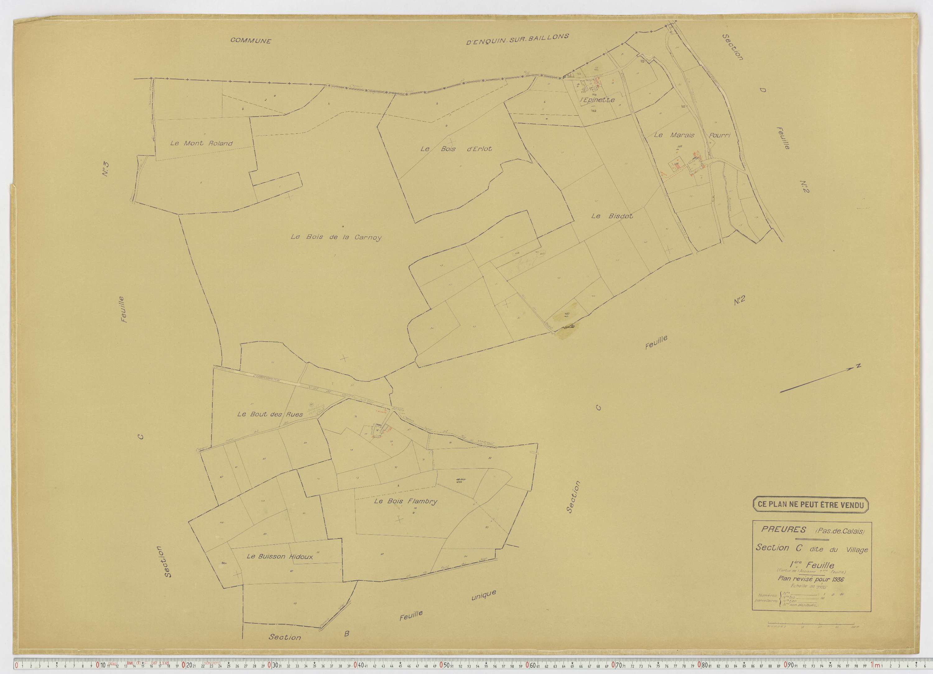 Preures - Section C, feuille 1.