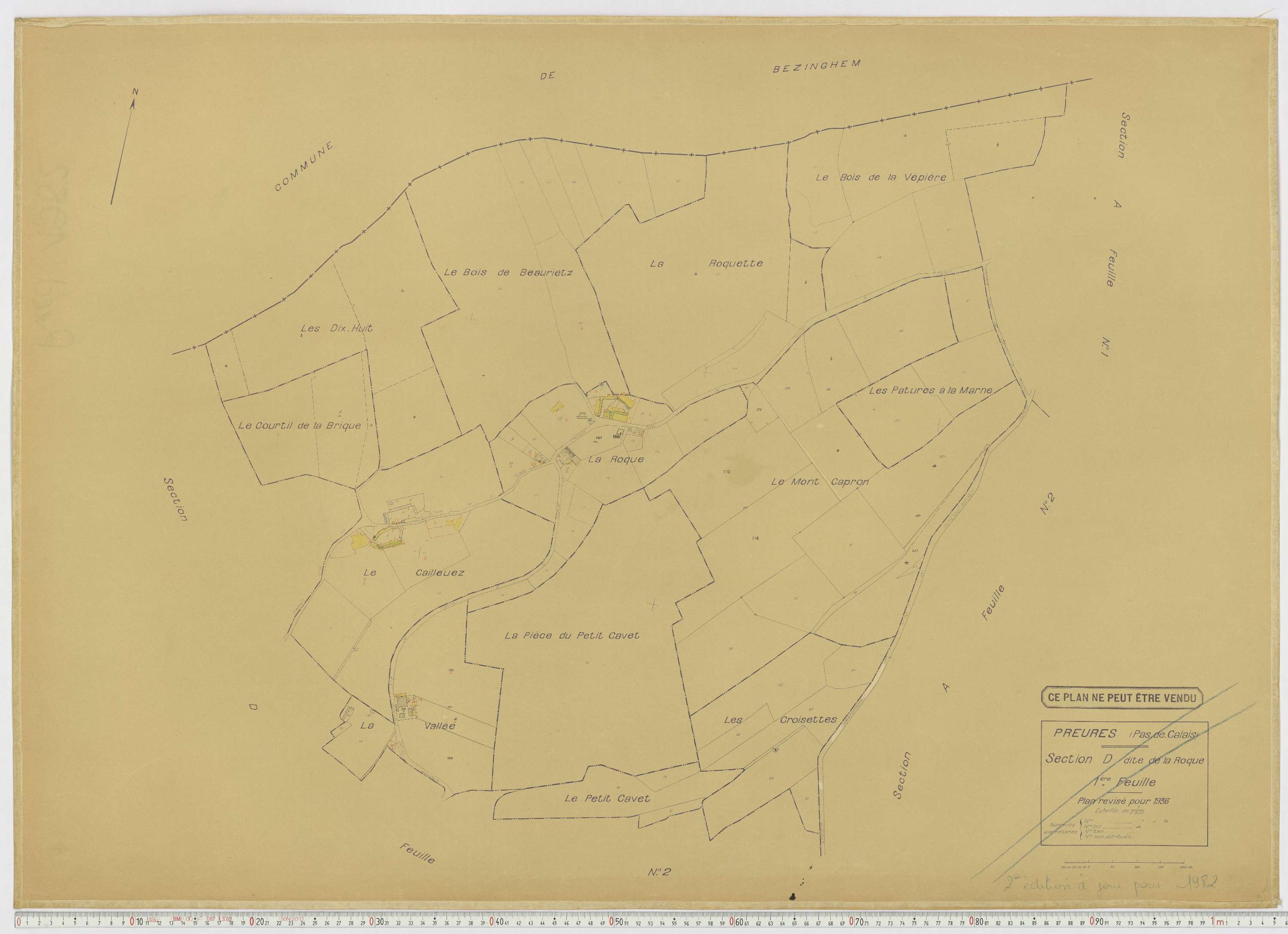 Preures - Section D, feuille 1.