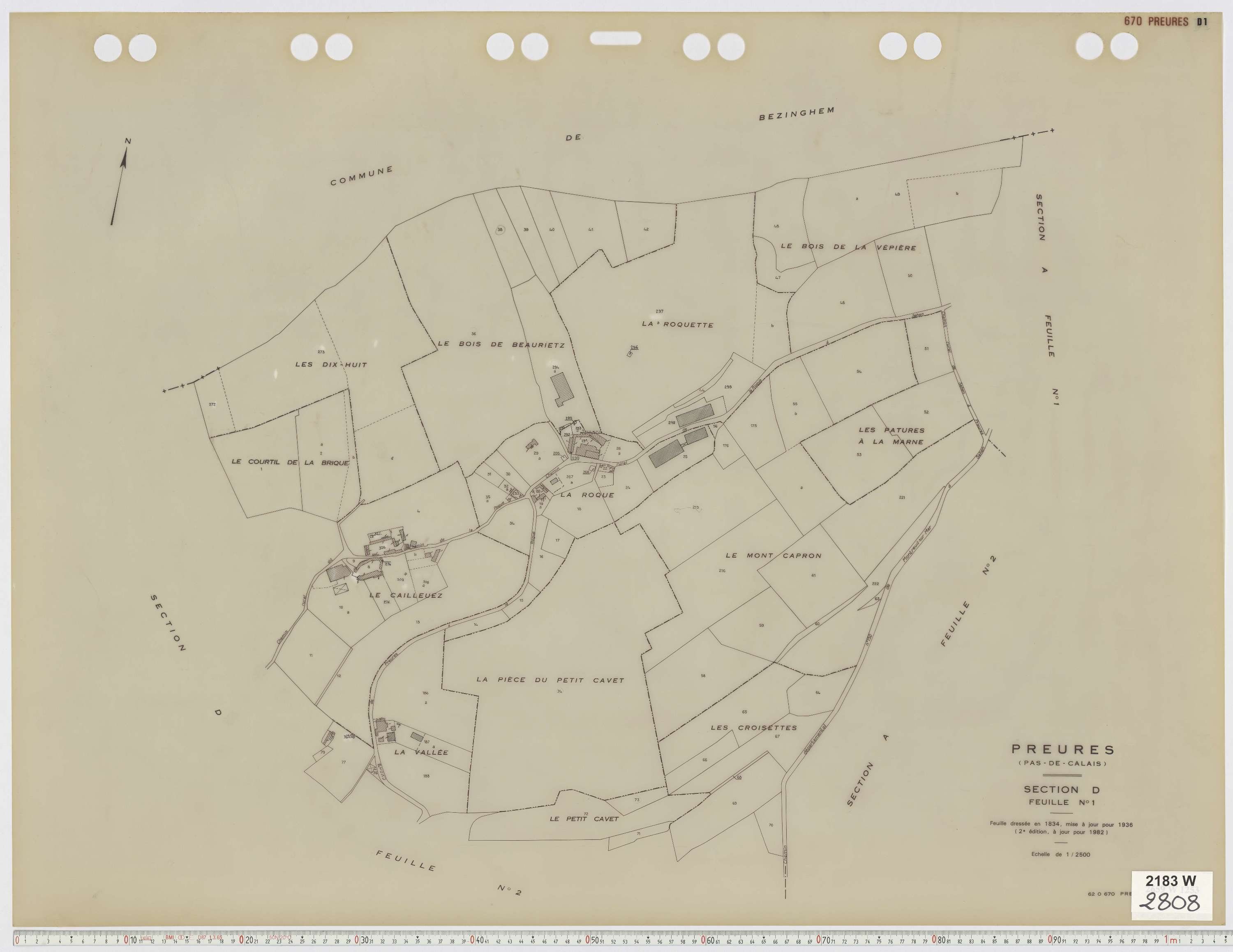 Preures - Section D, feuille 1.