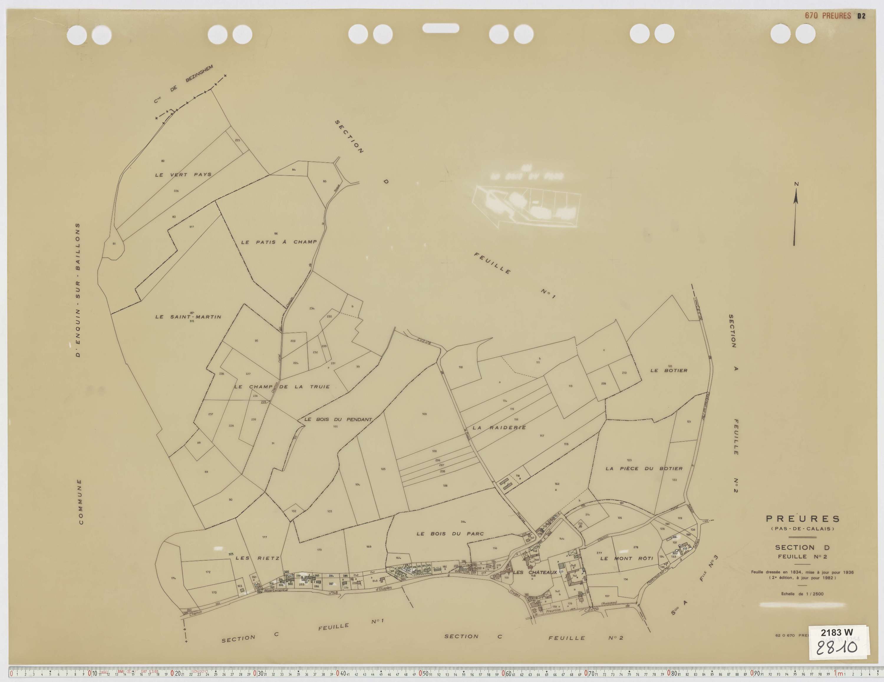 Preures - Section D, feuille 2.