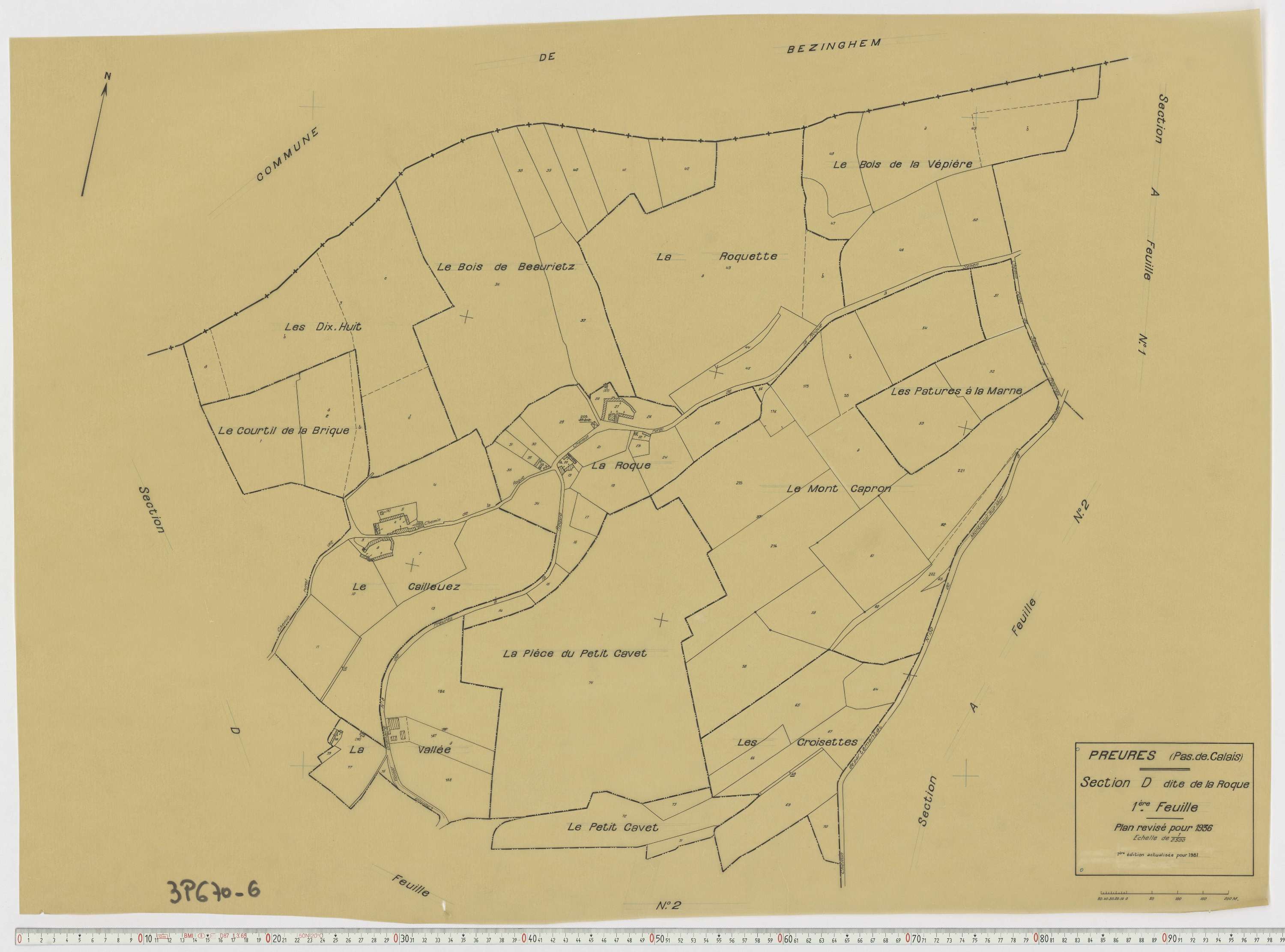 Preures - Section D, feuille 1.