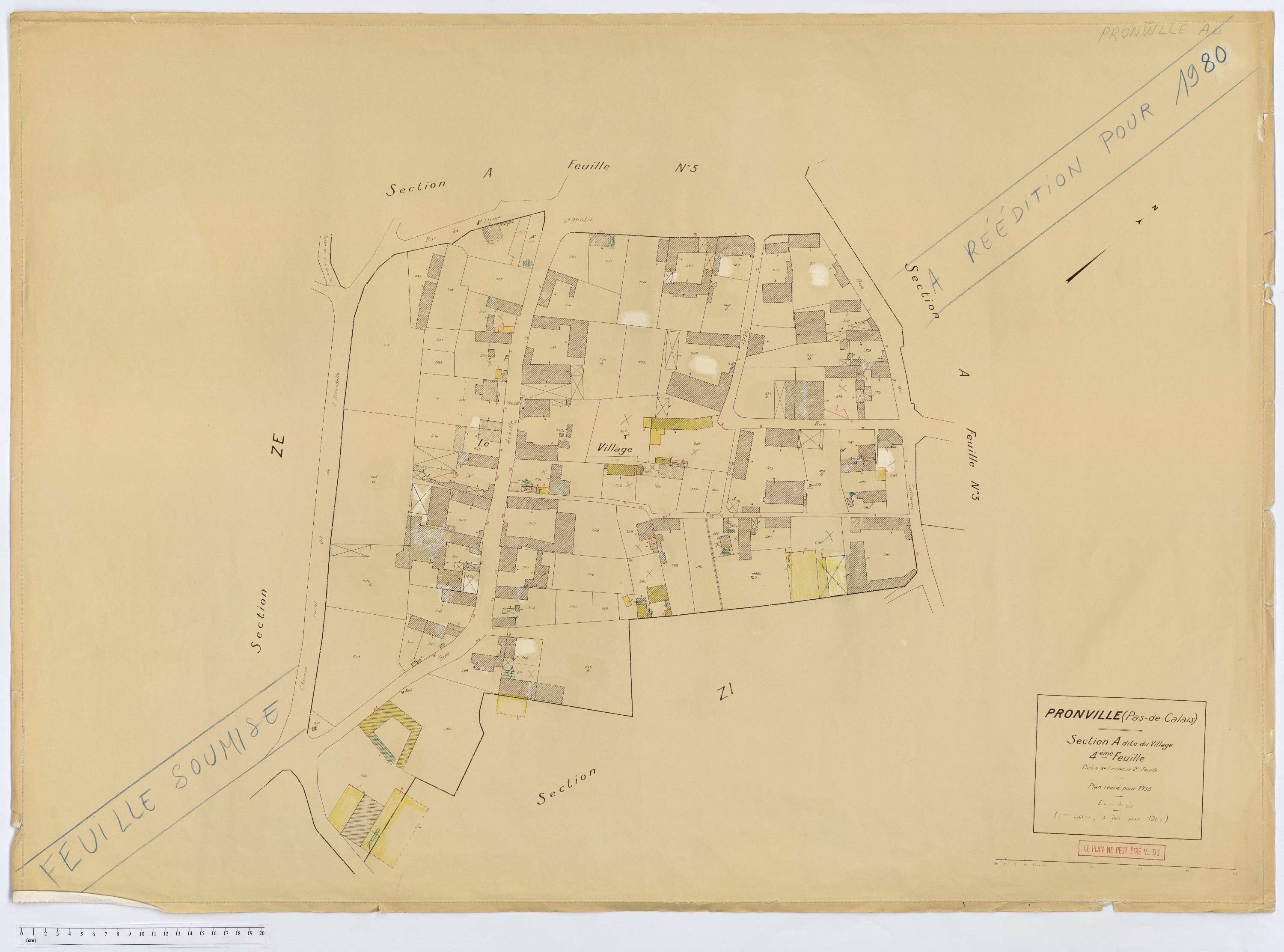 Pronville - Section A, feuille 4.