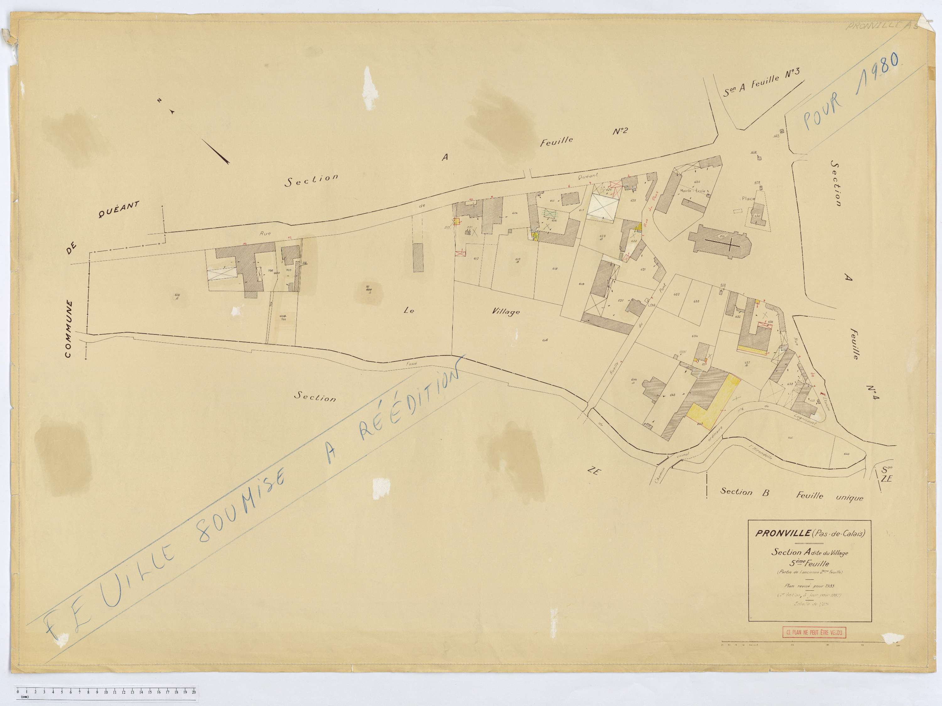 Pronville - Section A, feuille 5.