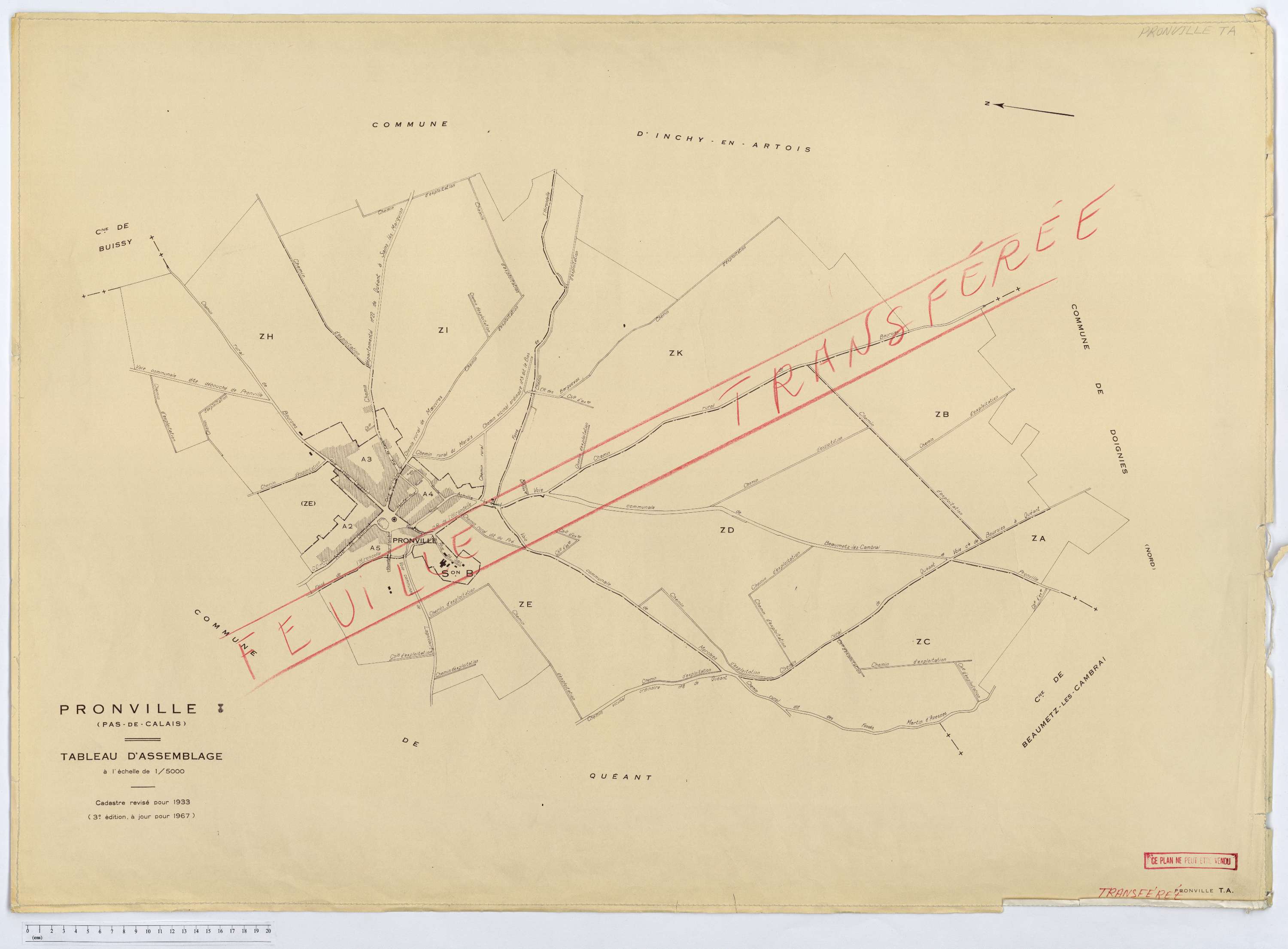 Pronville - Tableau d'assemblage.