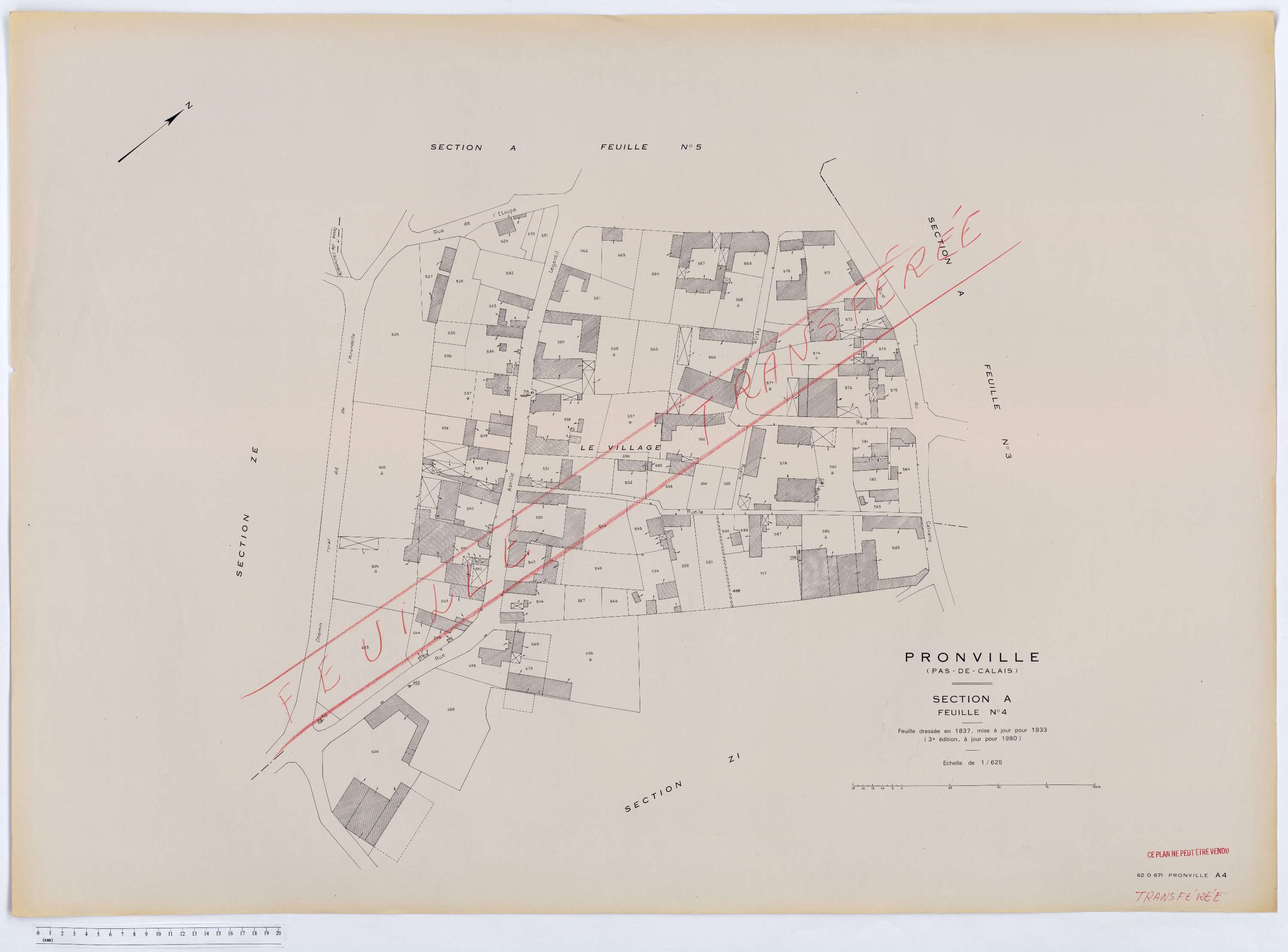 Pronville - Section A, feuille 4.