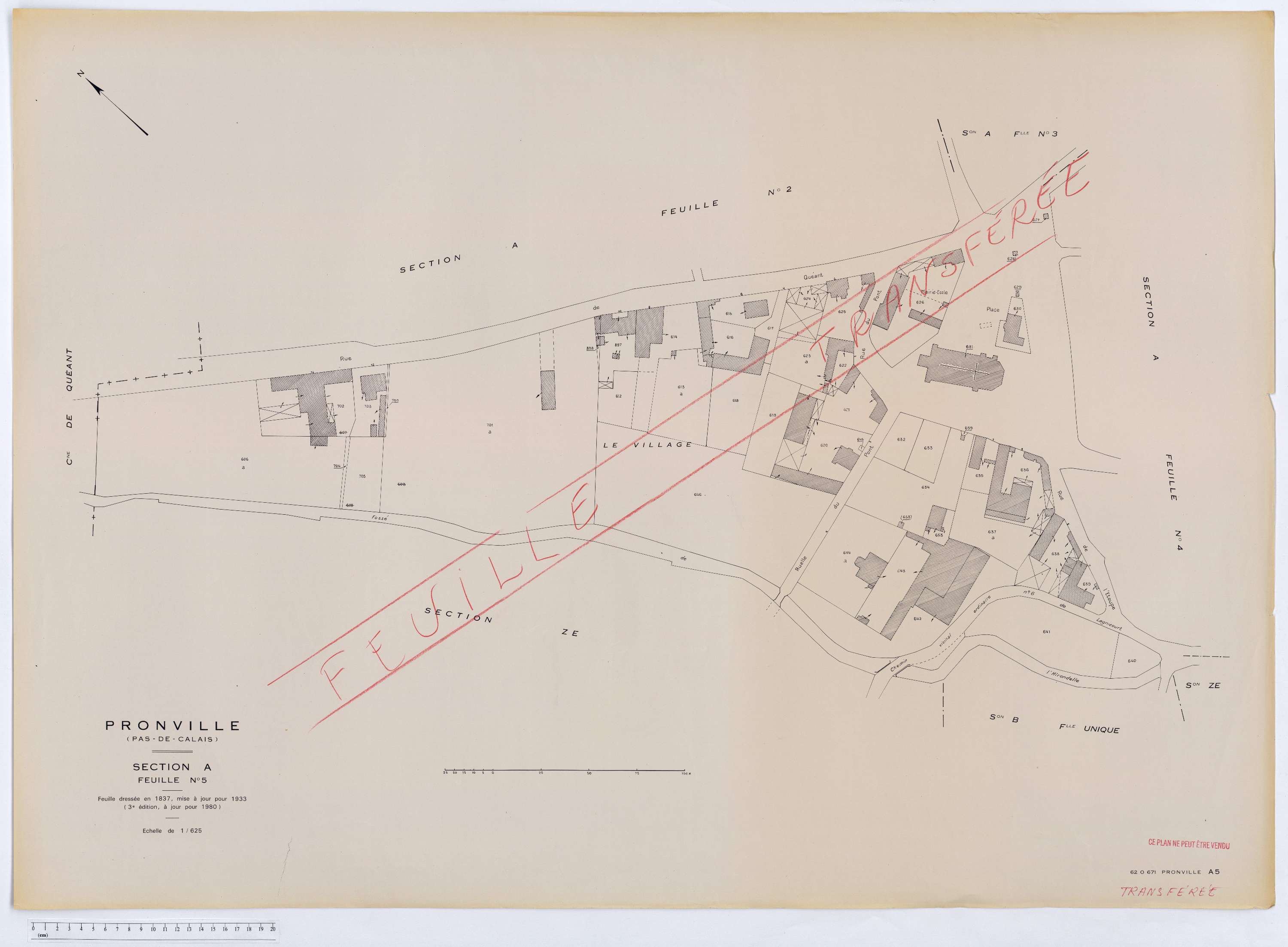 Pronville - Section A, feuille 5.