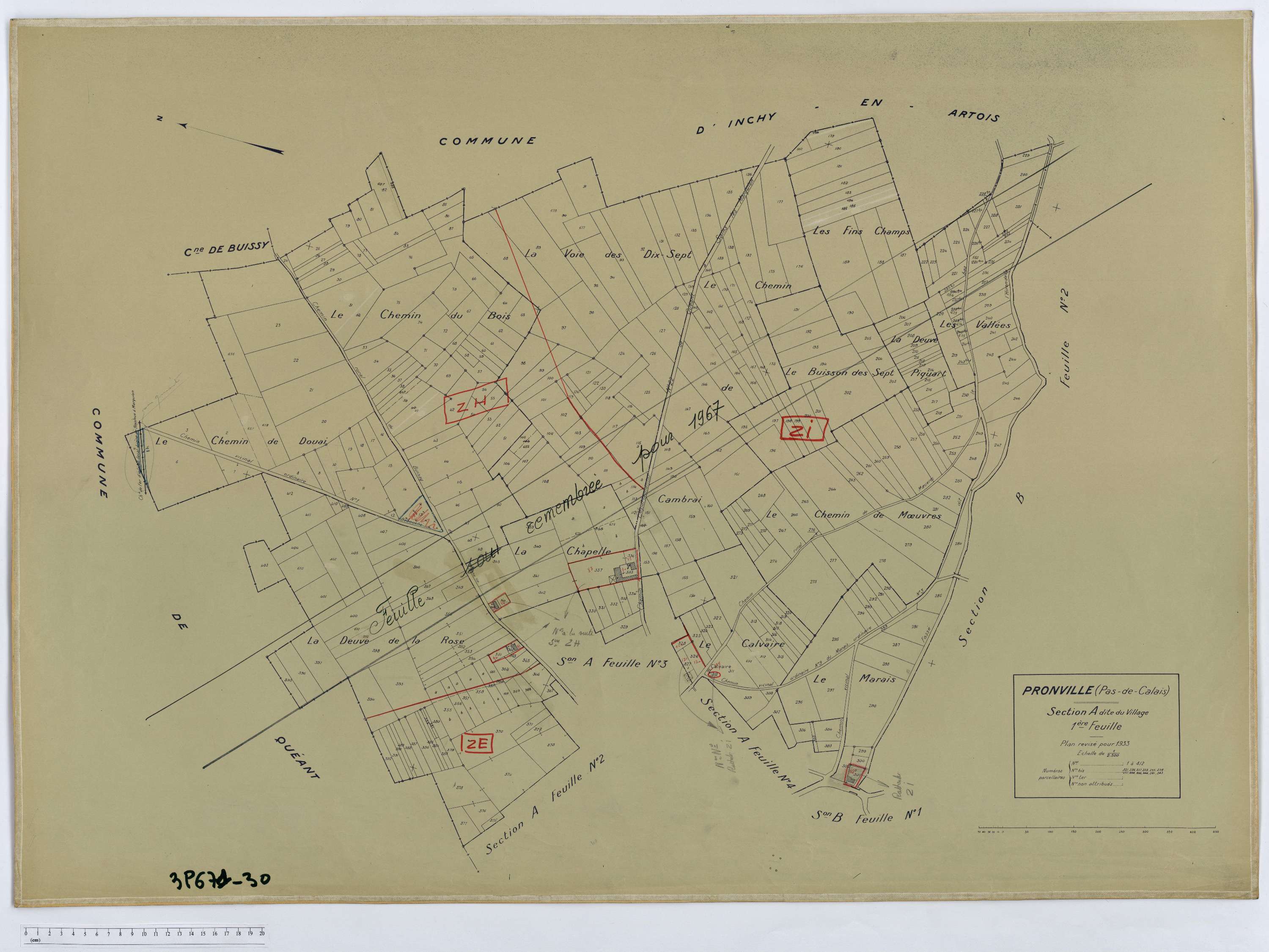 Pronville - Section A, feuille 1.