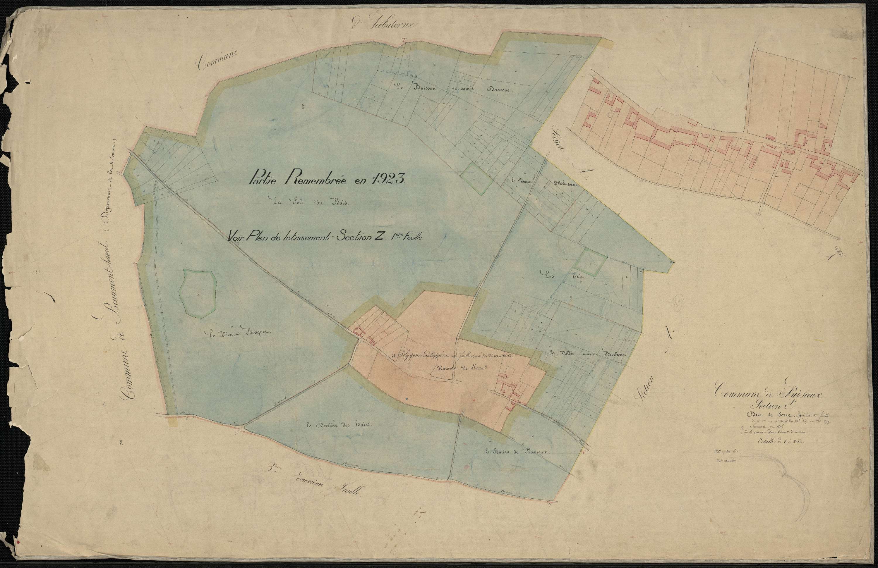 Puisieux - Section E, 1re feuille