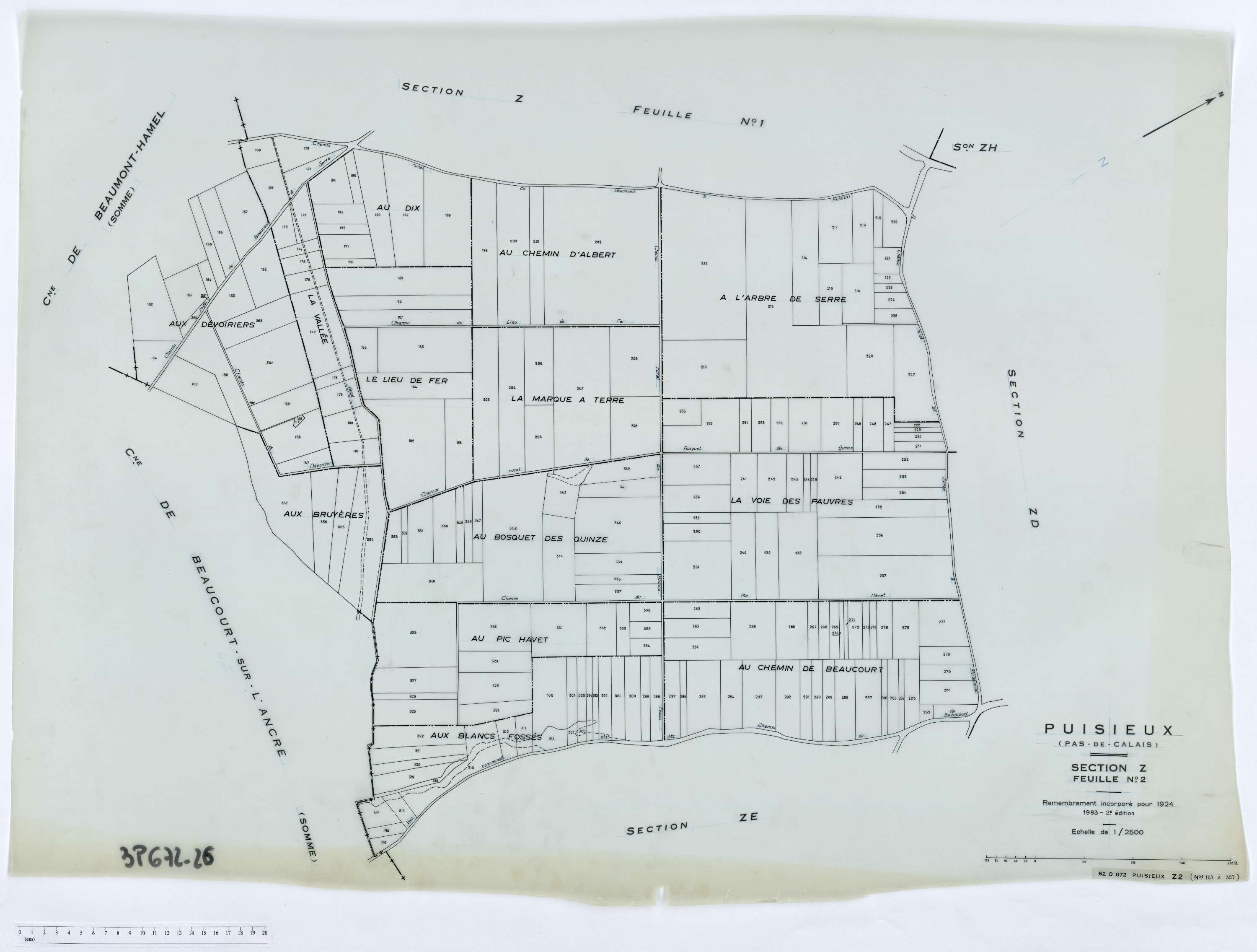 Puisieux - Section Z, feuille 2.