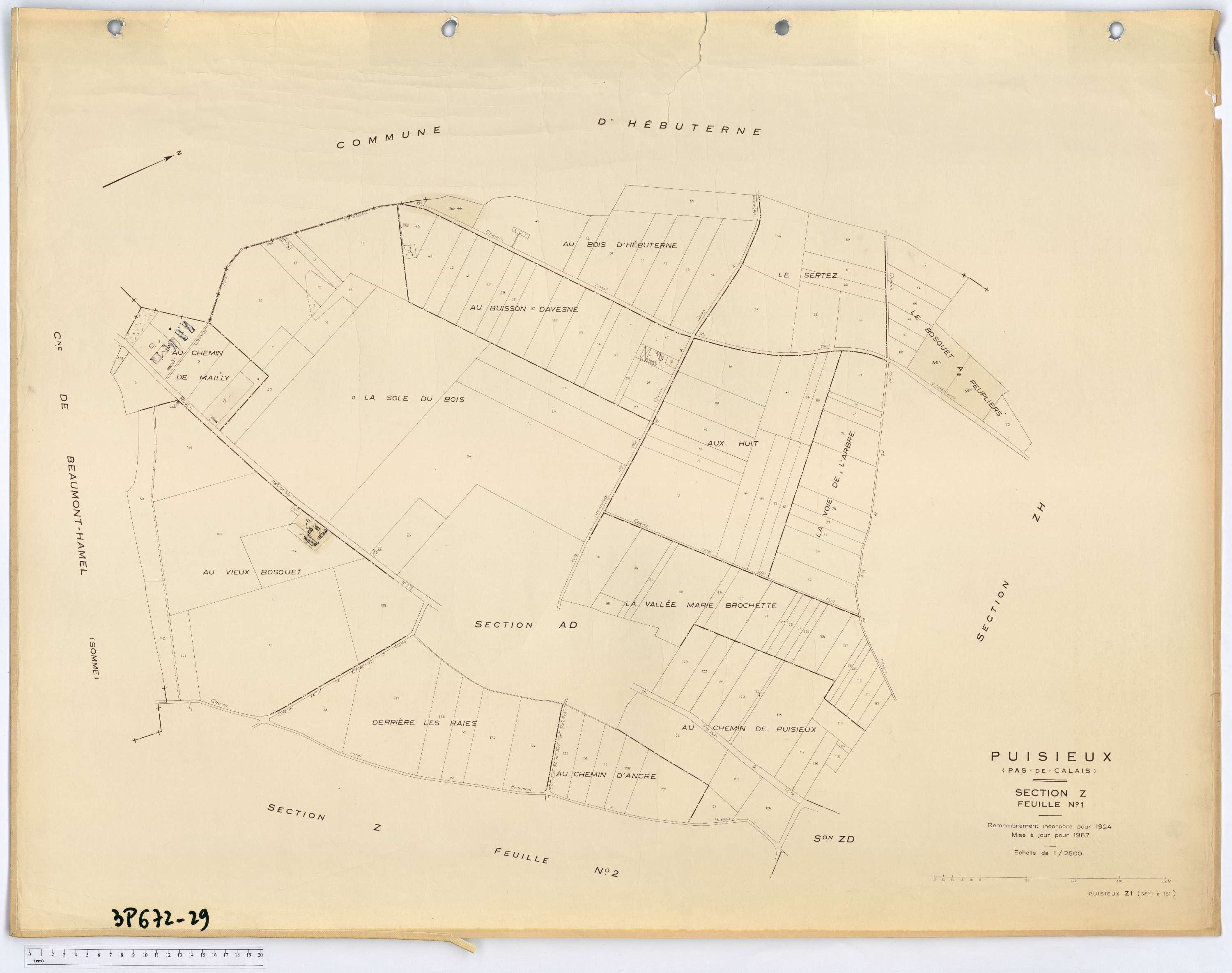 Puisieux - Section Z, feuille 1.