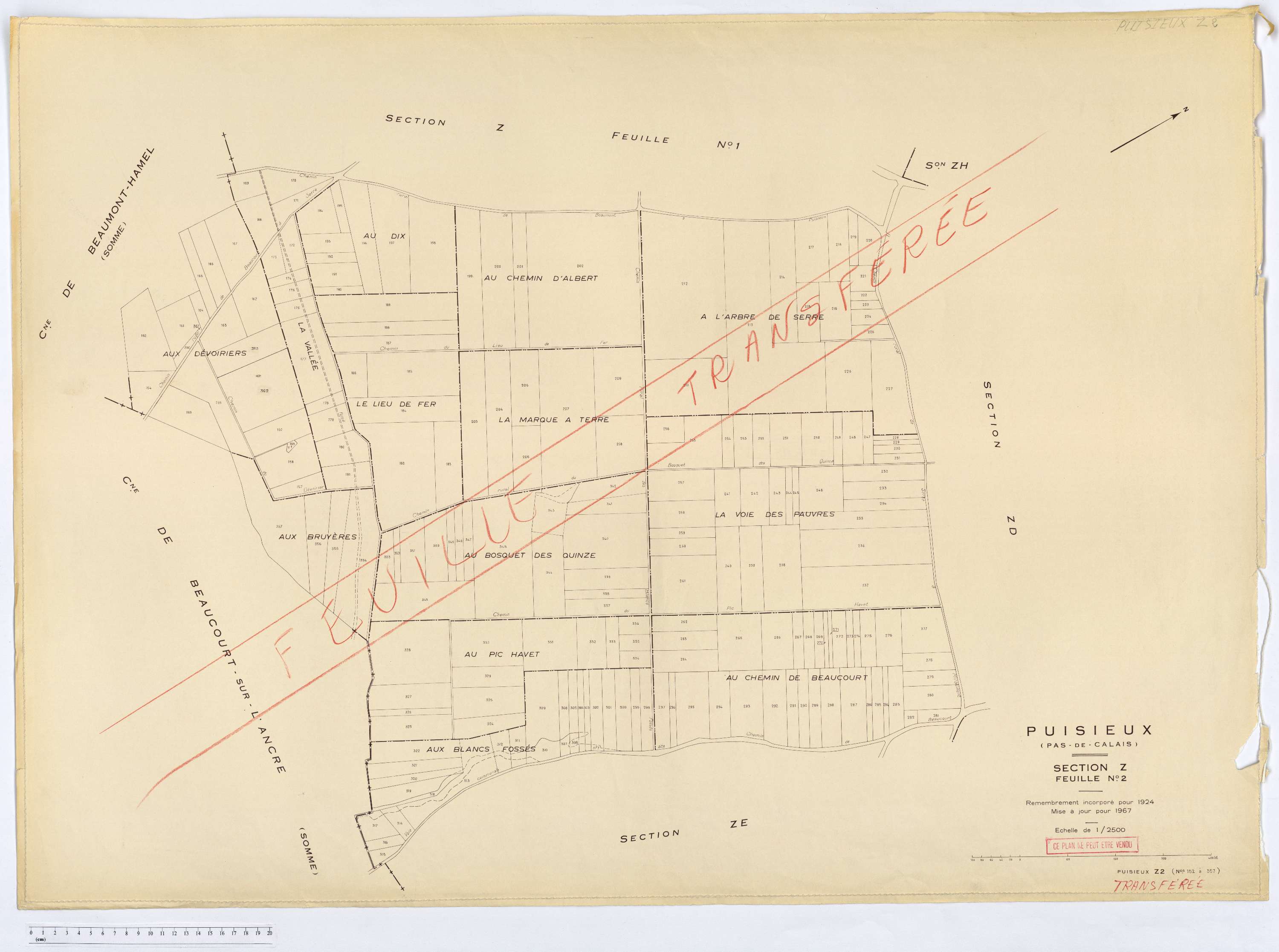 Puisieux - Section Z, feuille 2.