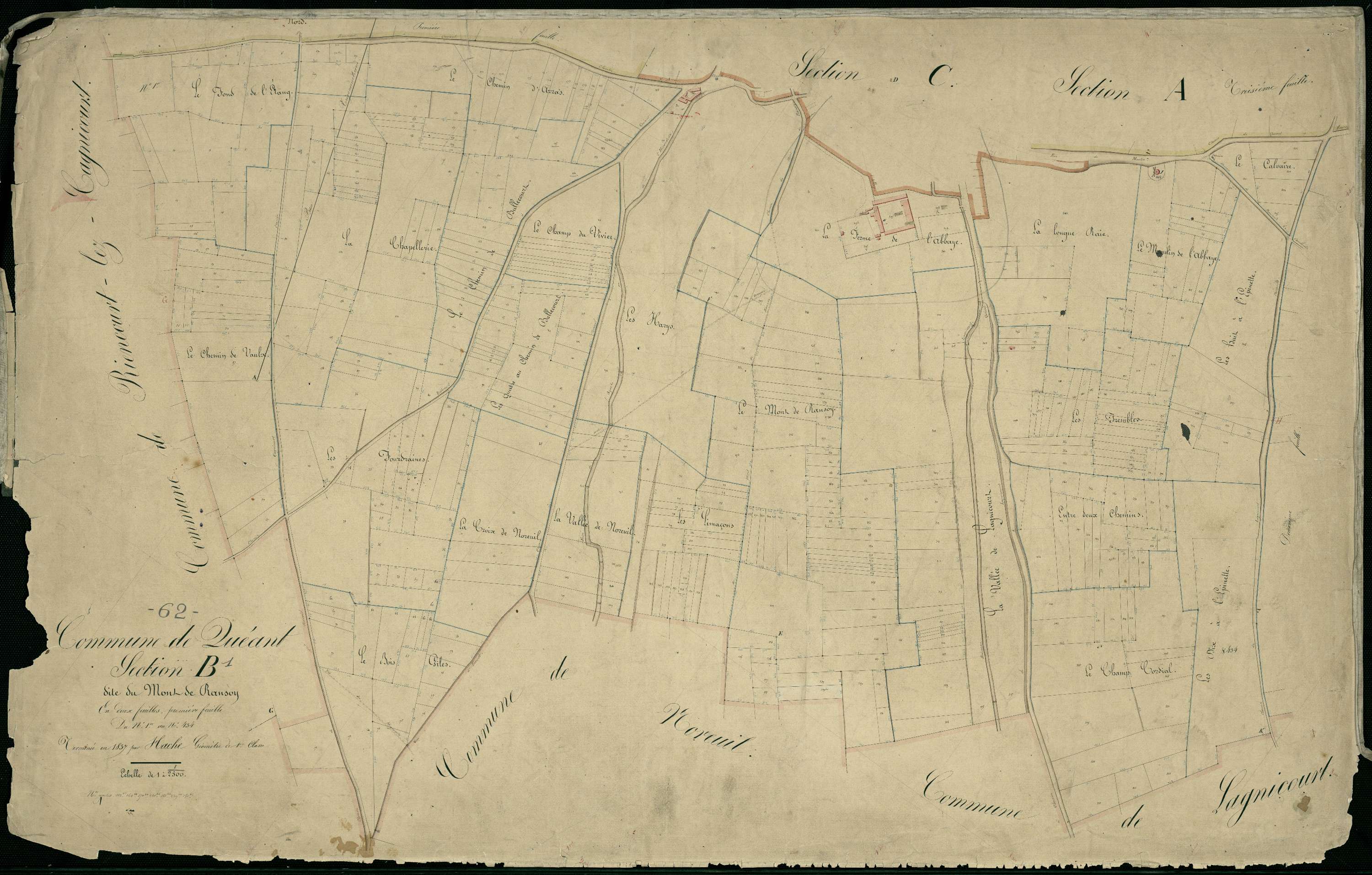Quéant - Section B, 1re feuille