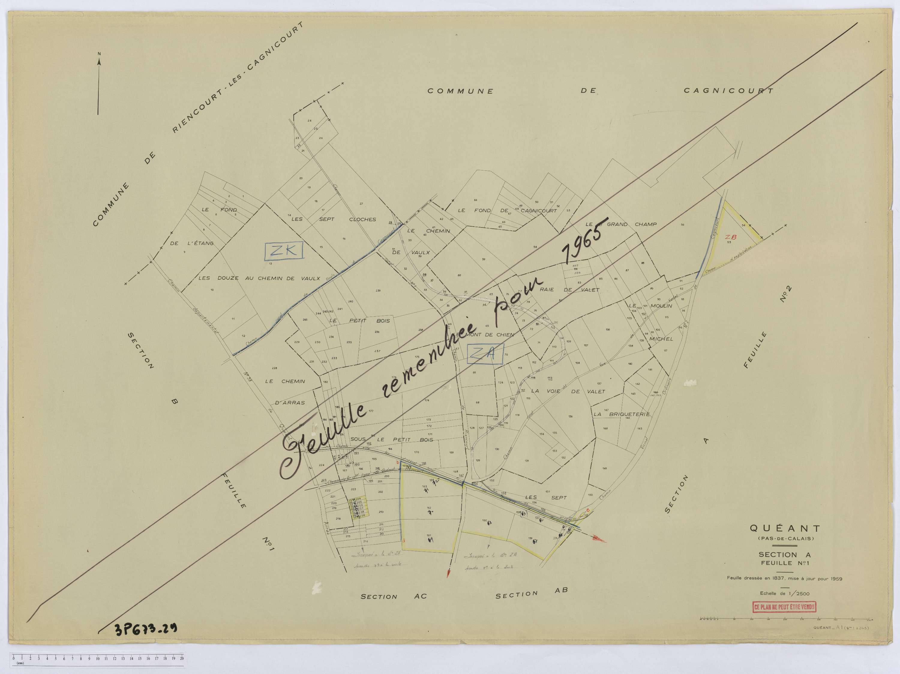 Quéant - Section A, feuille 1.