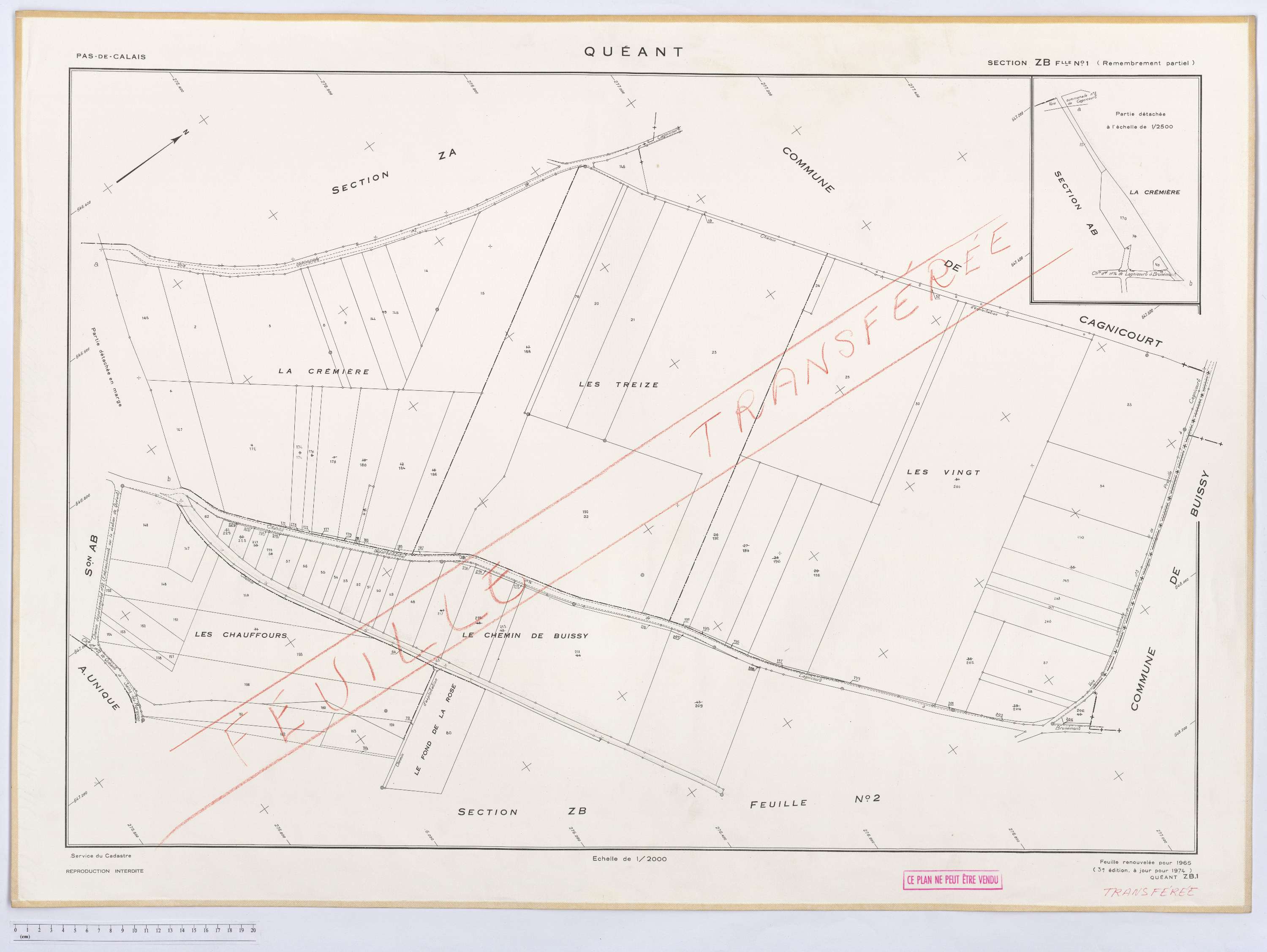 Quéant - Section ZB, feuille 1.