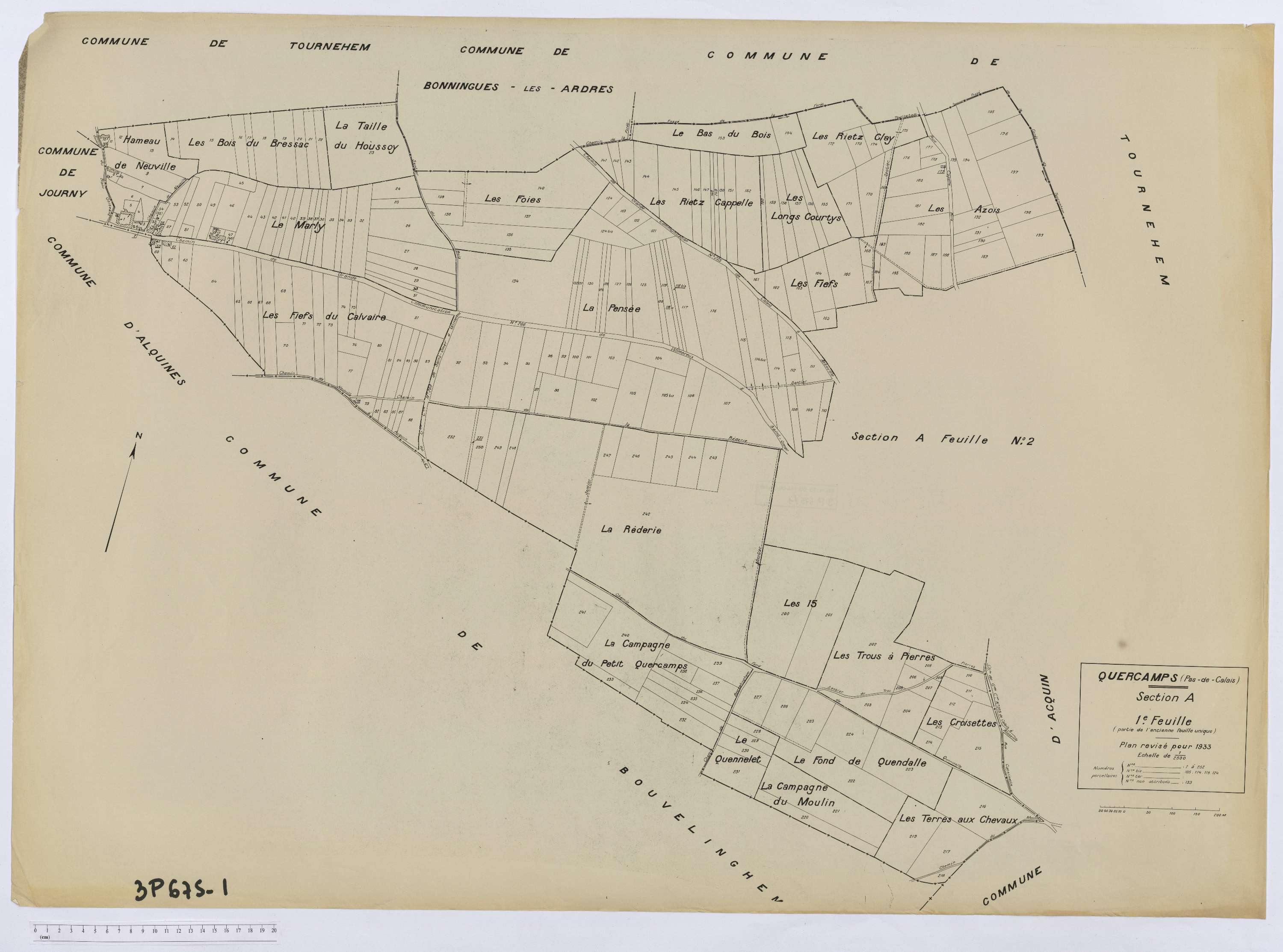 Quercamps - Section A, feuille 1.