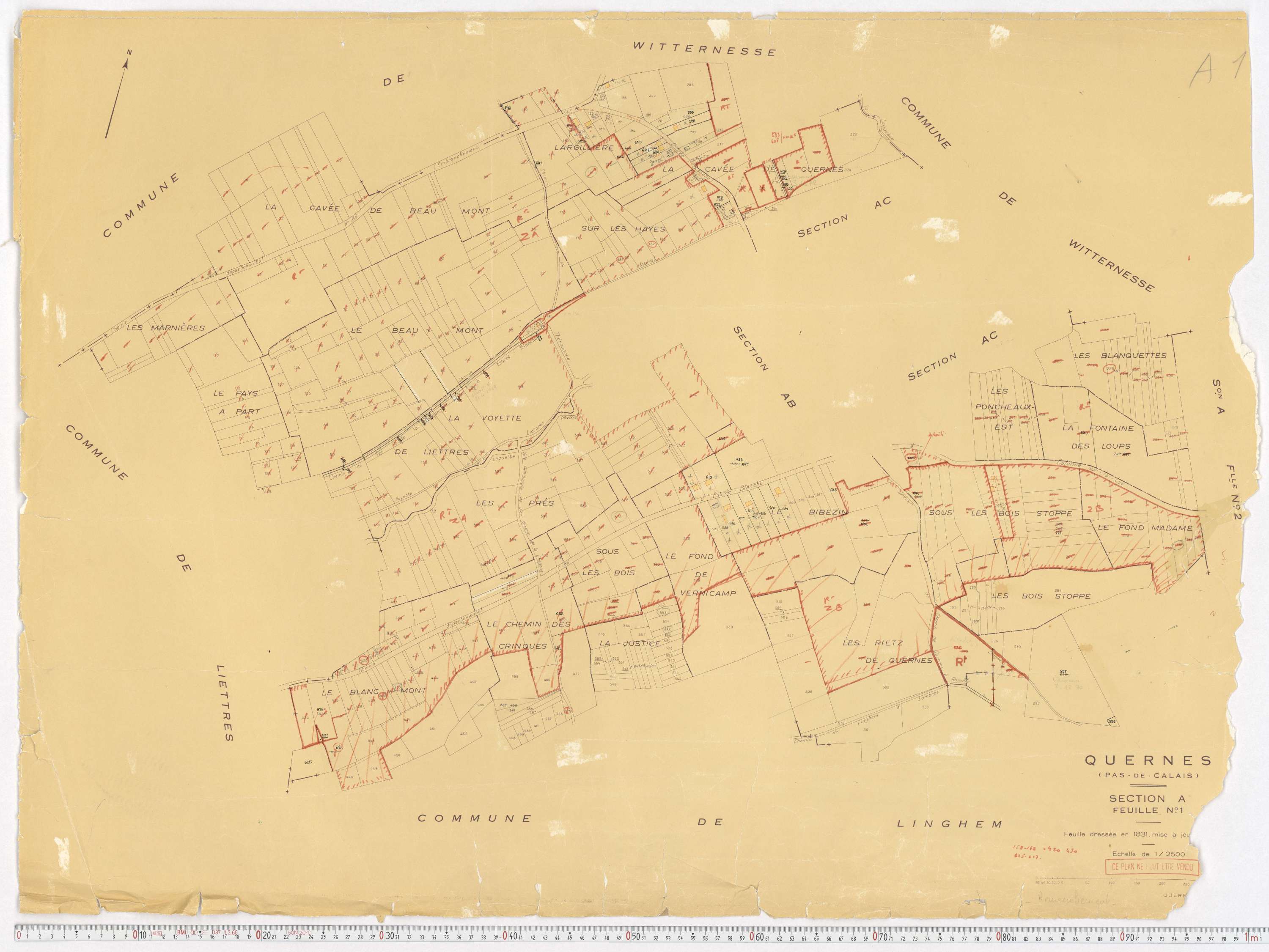 Quernes - Section A, feuille 1.