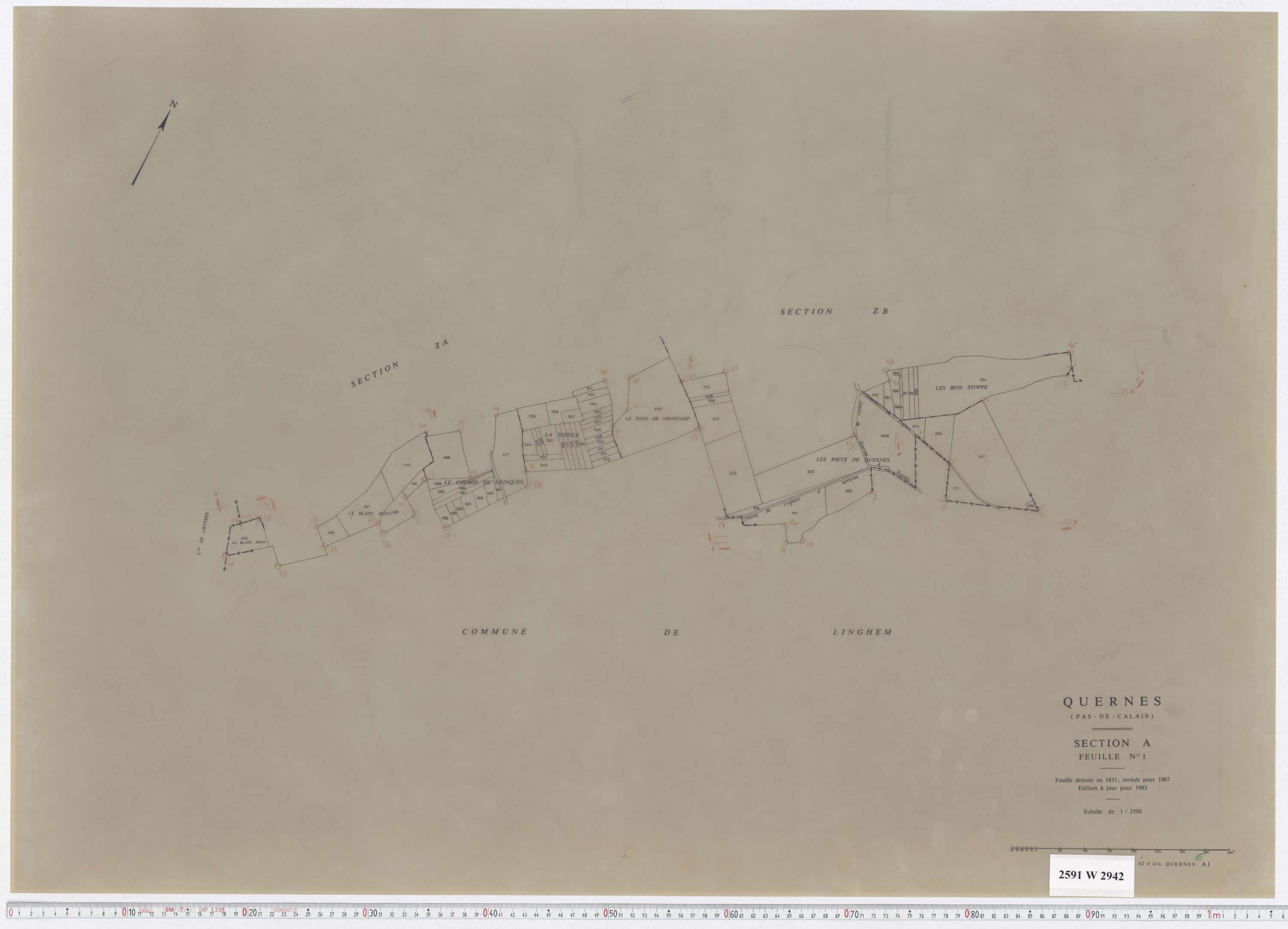 Quernes - Section A, feuille 1.