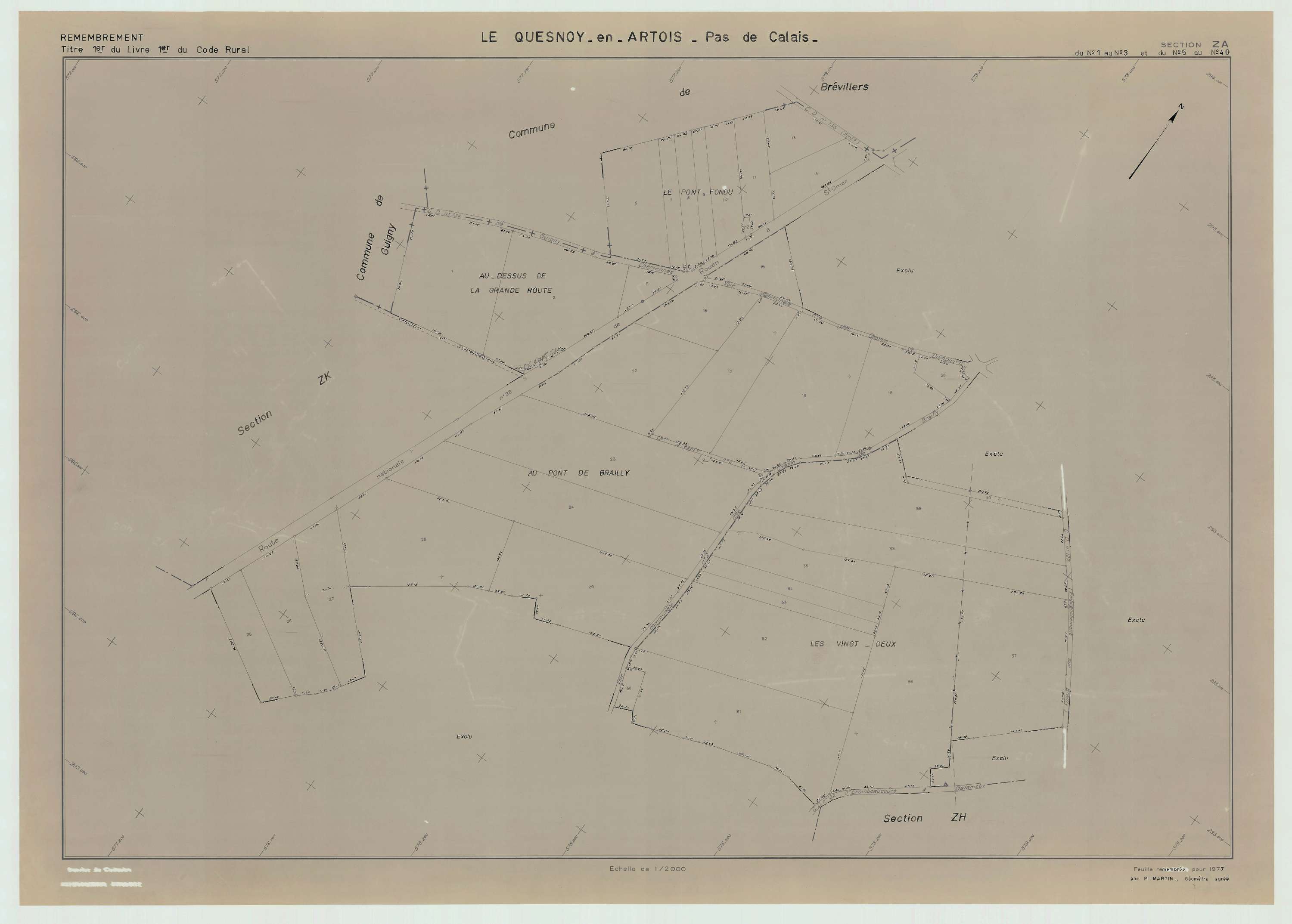 Le Quesnoy-en-Artois - Plan de remembrement : section ZA.