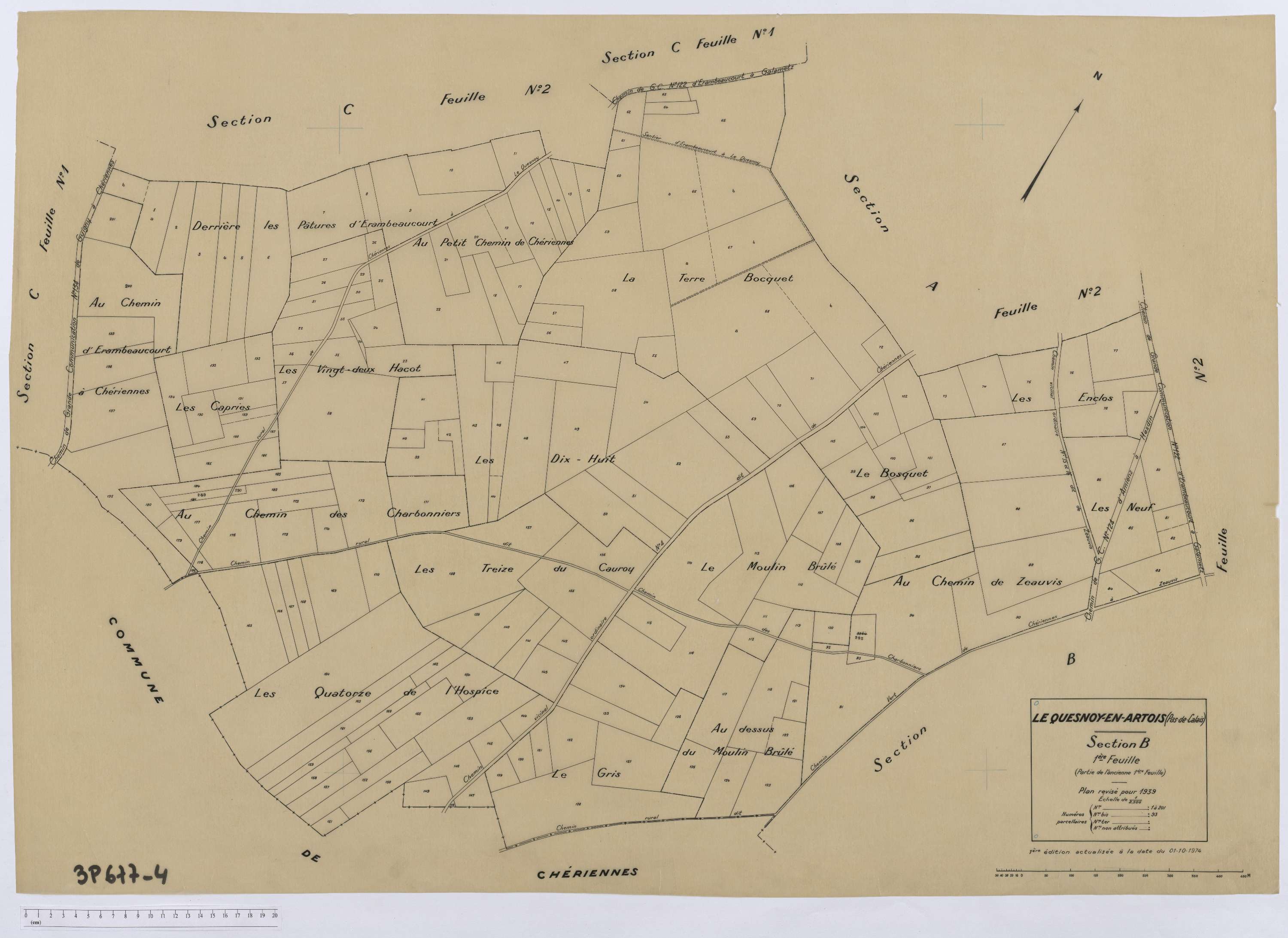 Le Quesnoy-en-Artois - Section B, feuille 1.