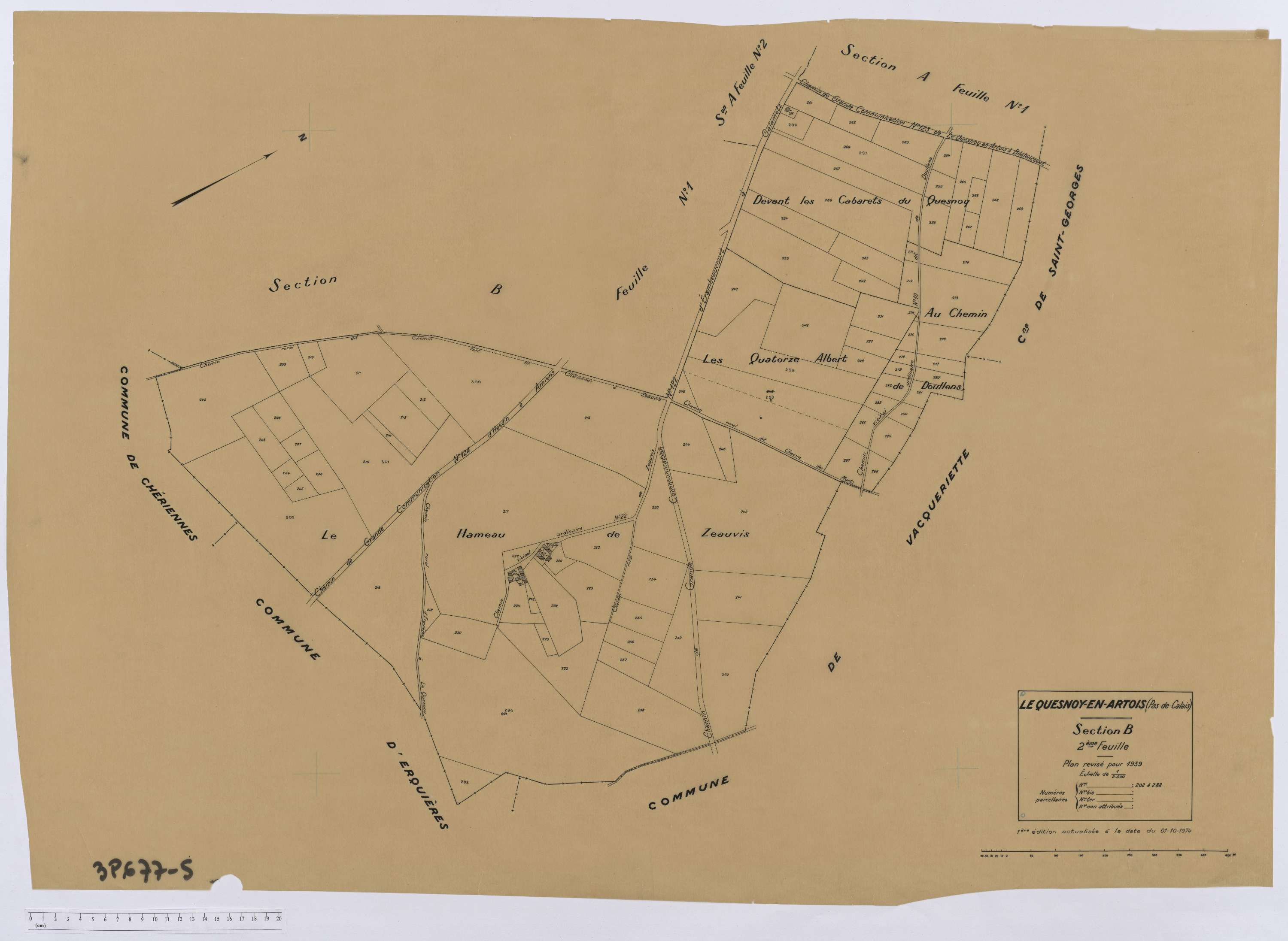 Le Quesnoy-en-Artois - Section B, feuille 2.