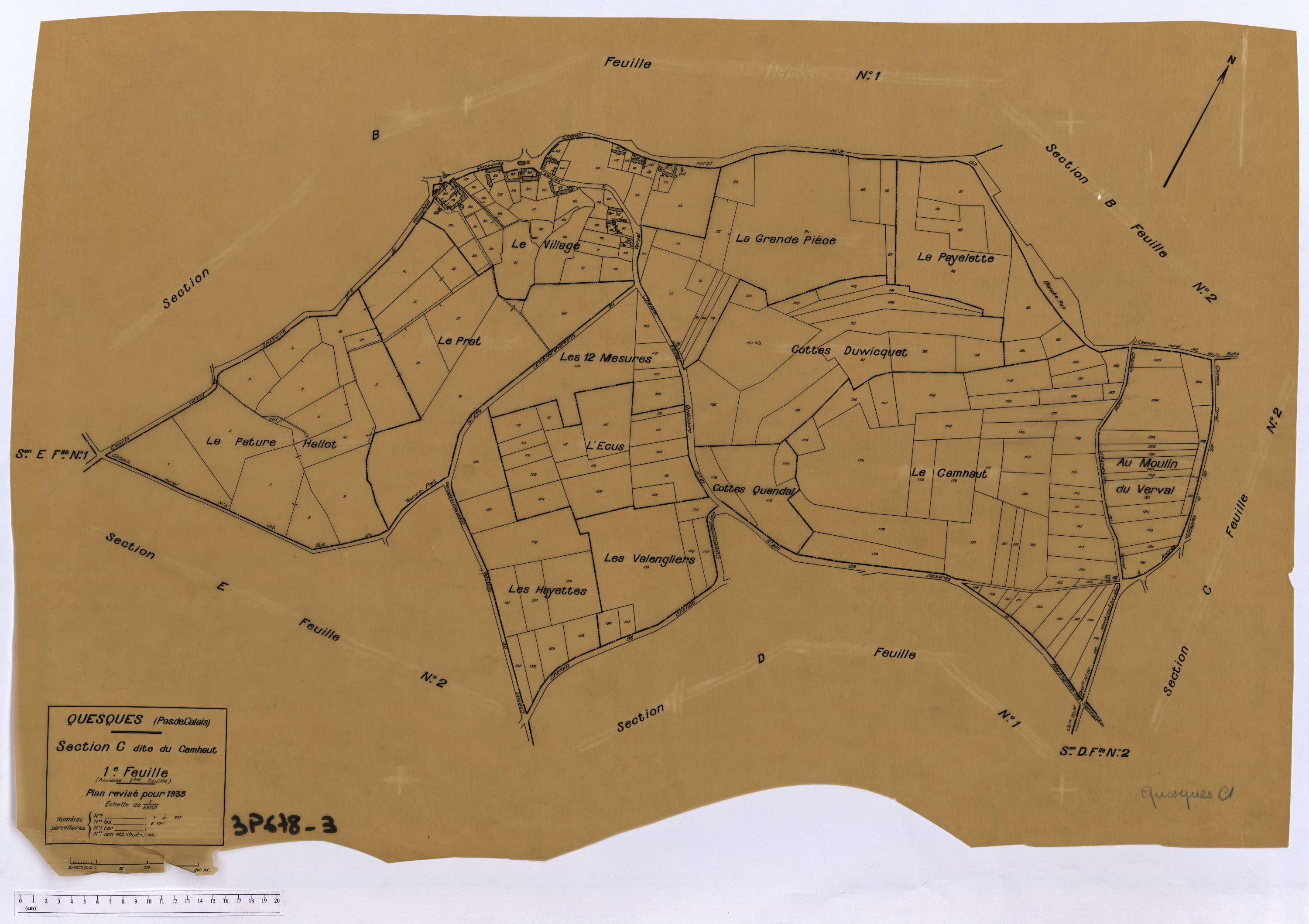 Quesques - Section C, feuille 1.