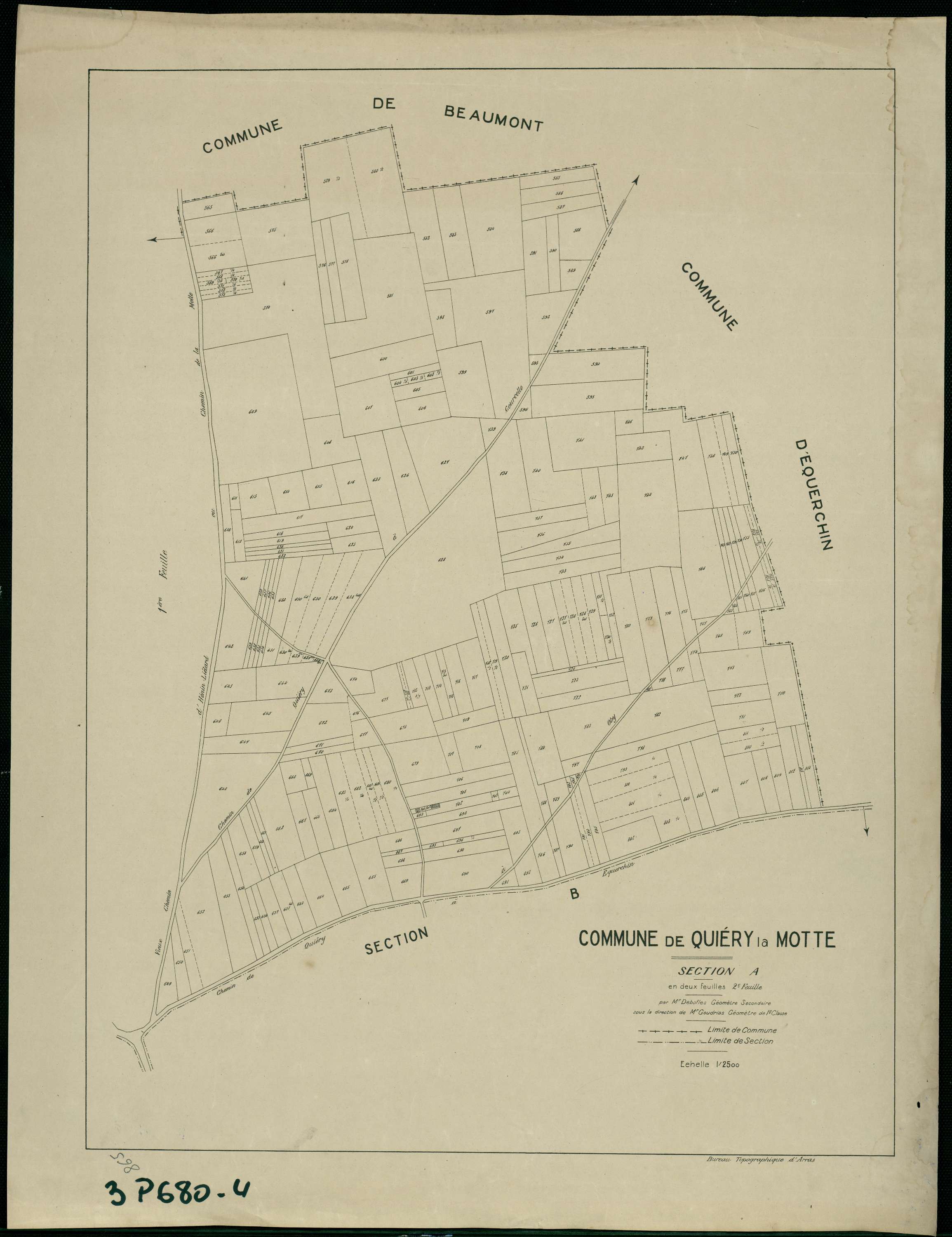 Quiéry-la-Motte - Section A, 2e feuille