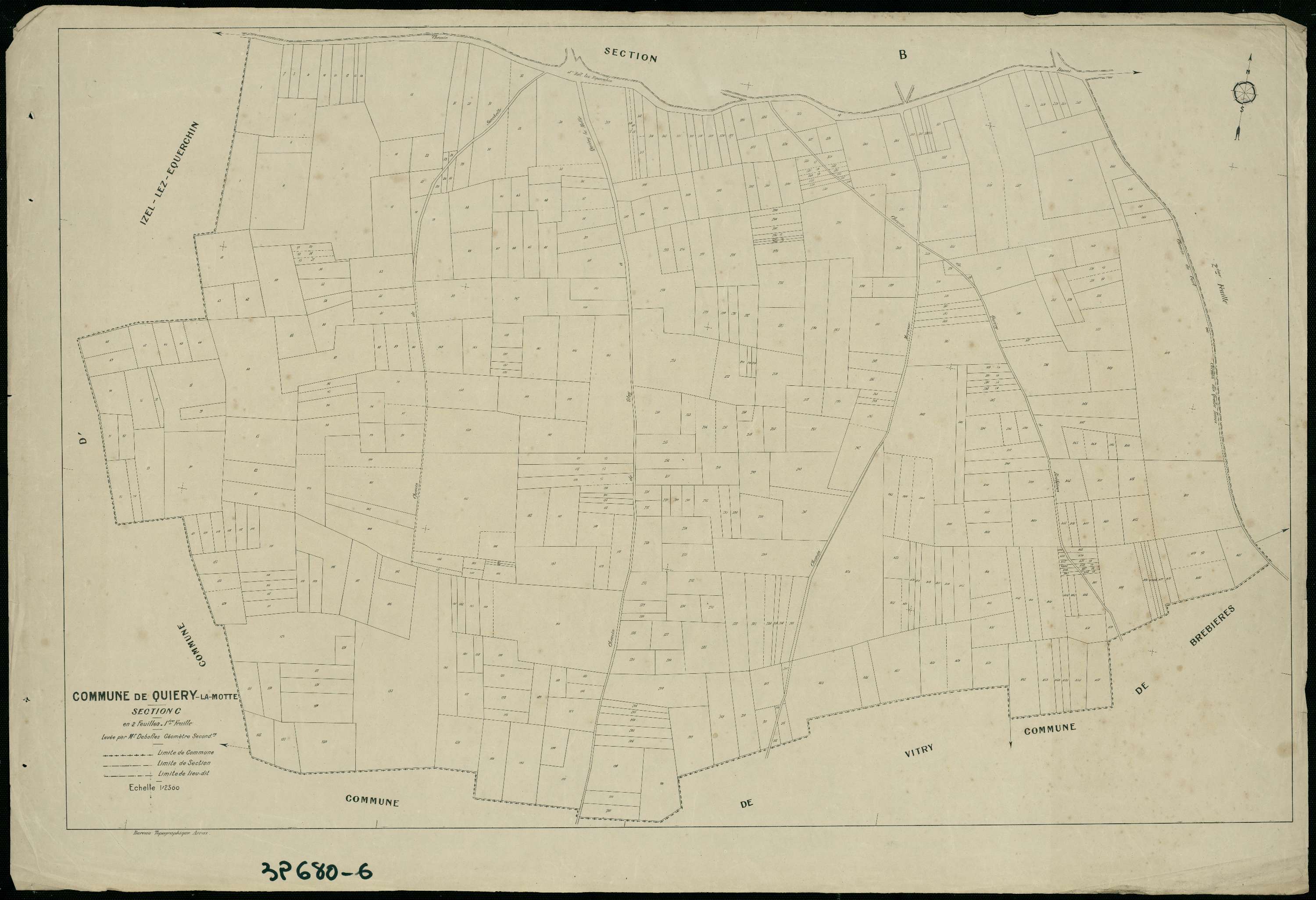 Quiéry-la-Motte - Section C, 1re feuille