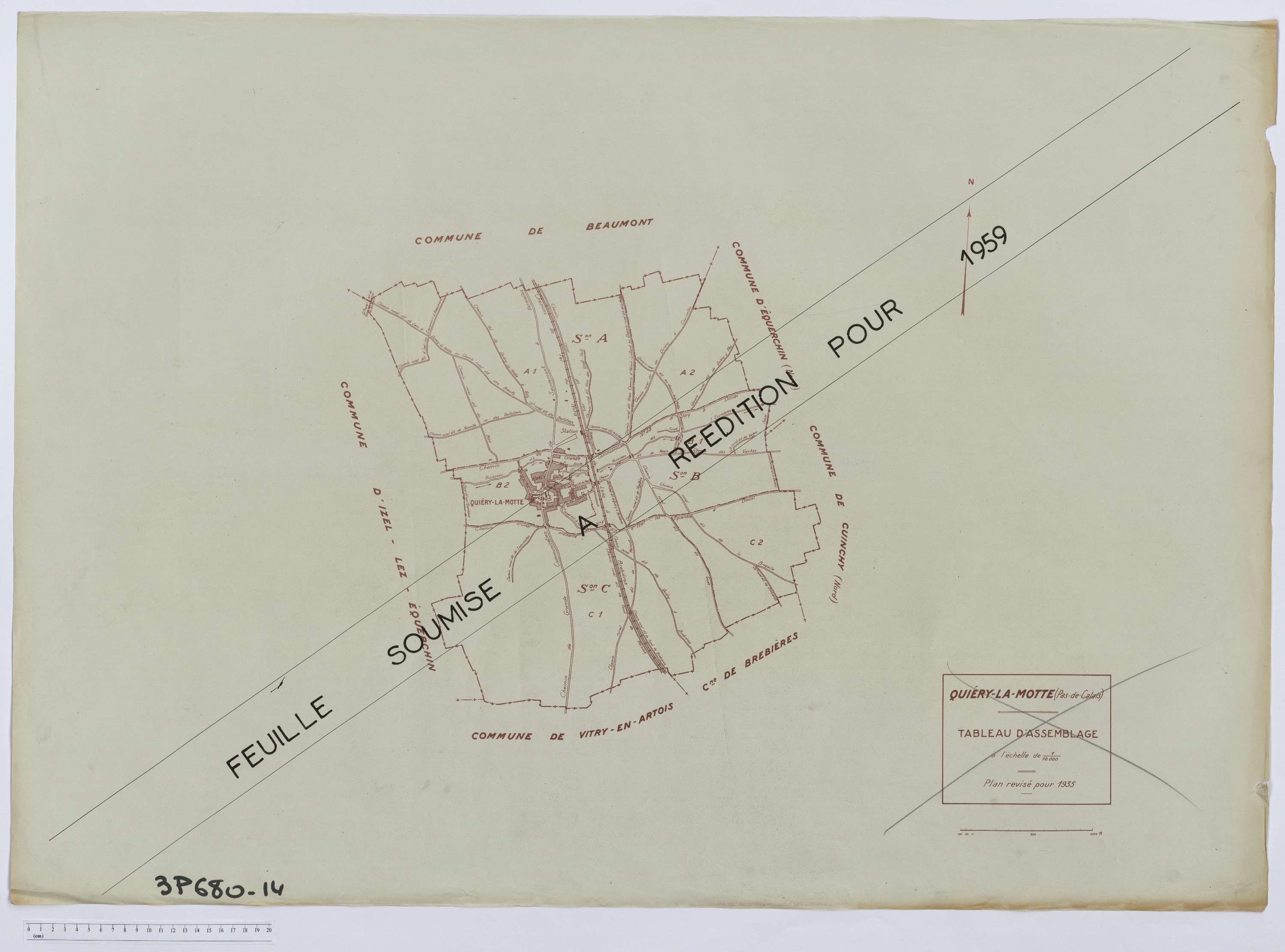 Quiéry-la-Motte - Tableau d'assemblage.