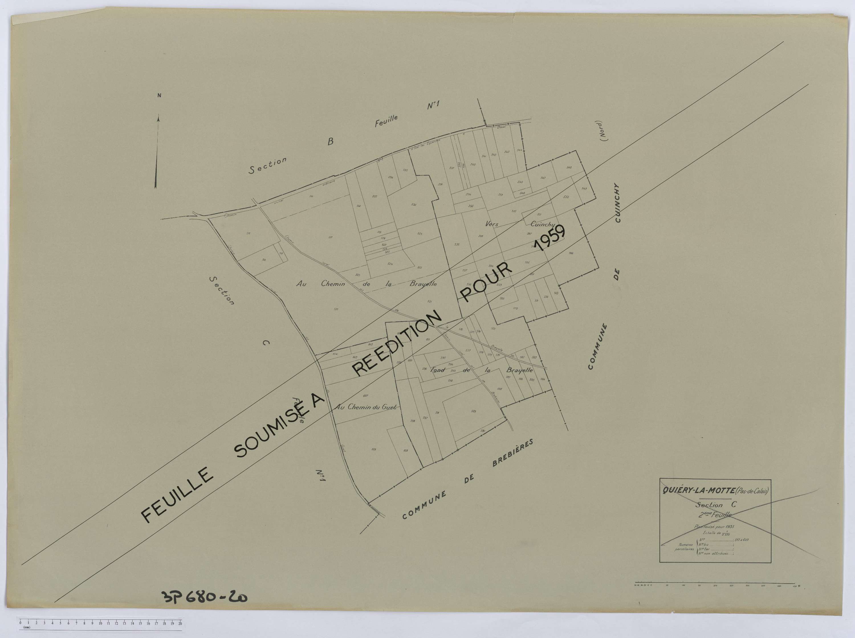 Quiéry-la-Motte - Section C, feuille 2.