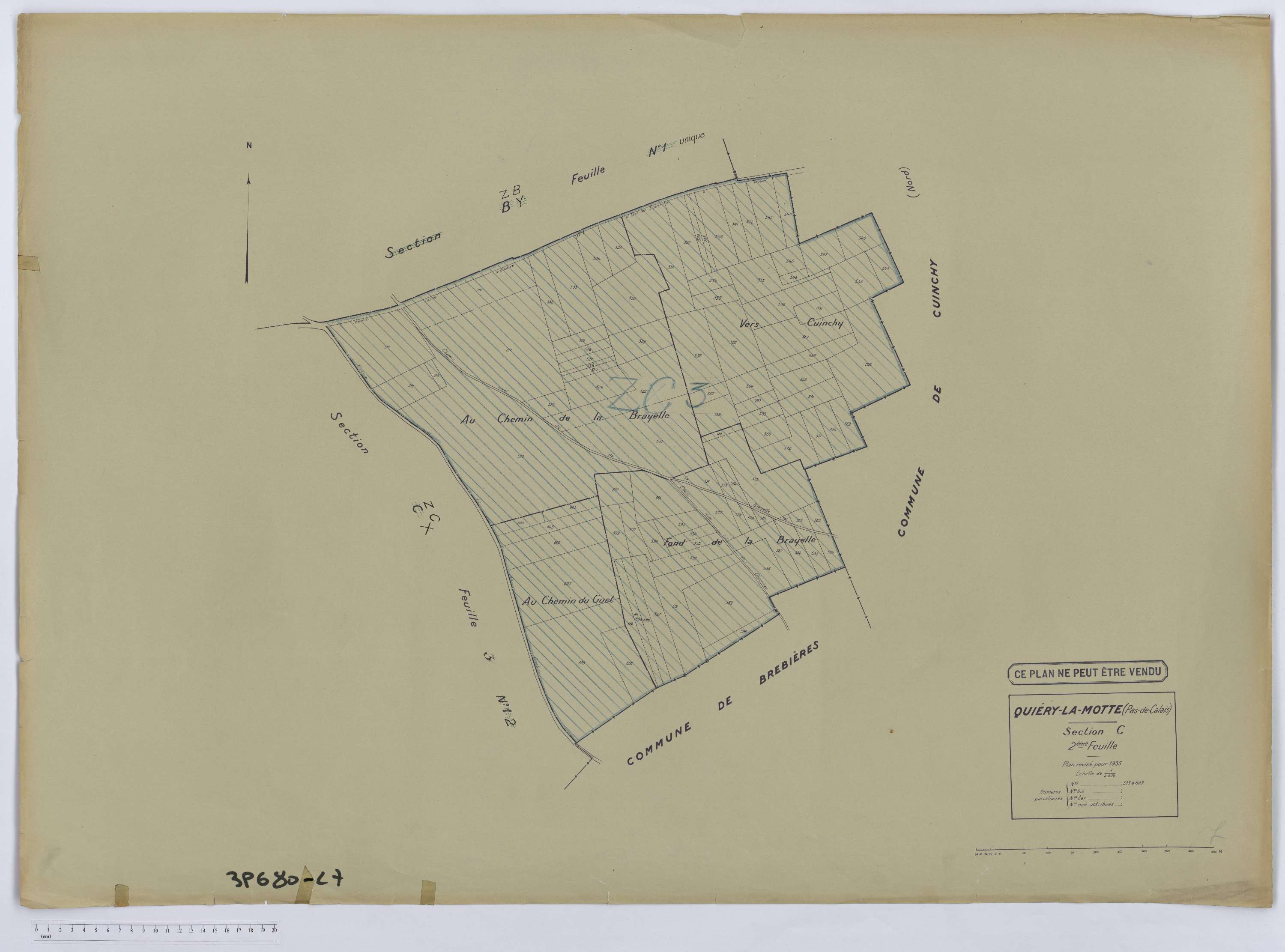 Quiéry-la-Motte - Section C, feuille 2.