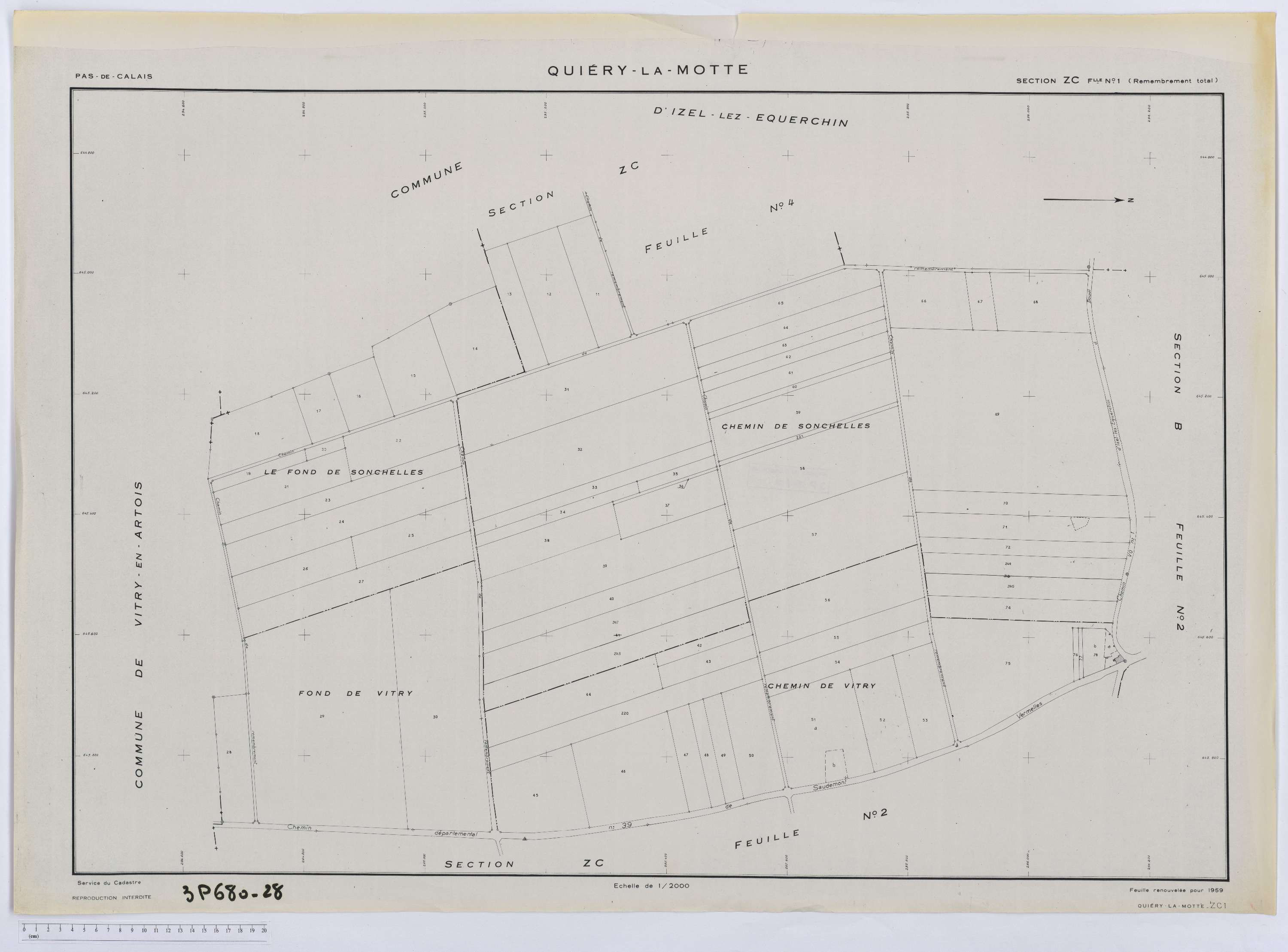 Quiéry-la-Motte - Section ZC, feuille 1.