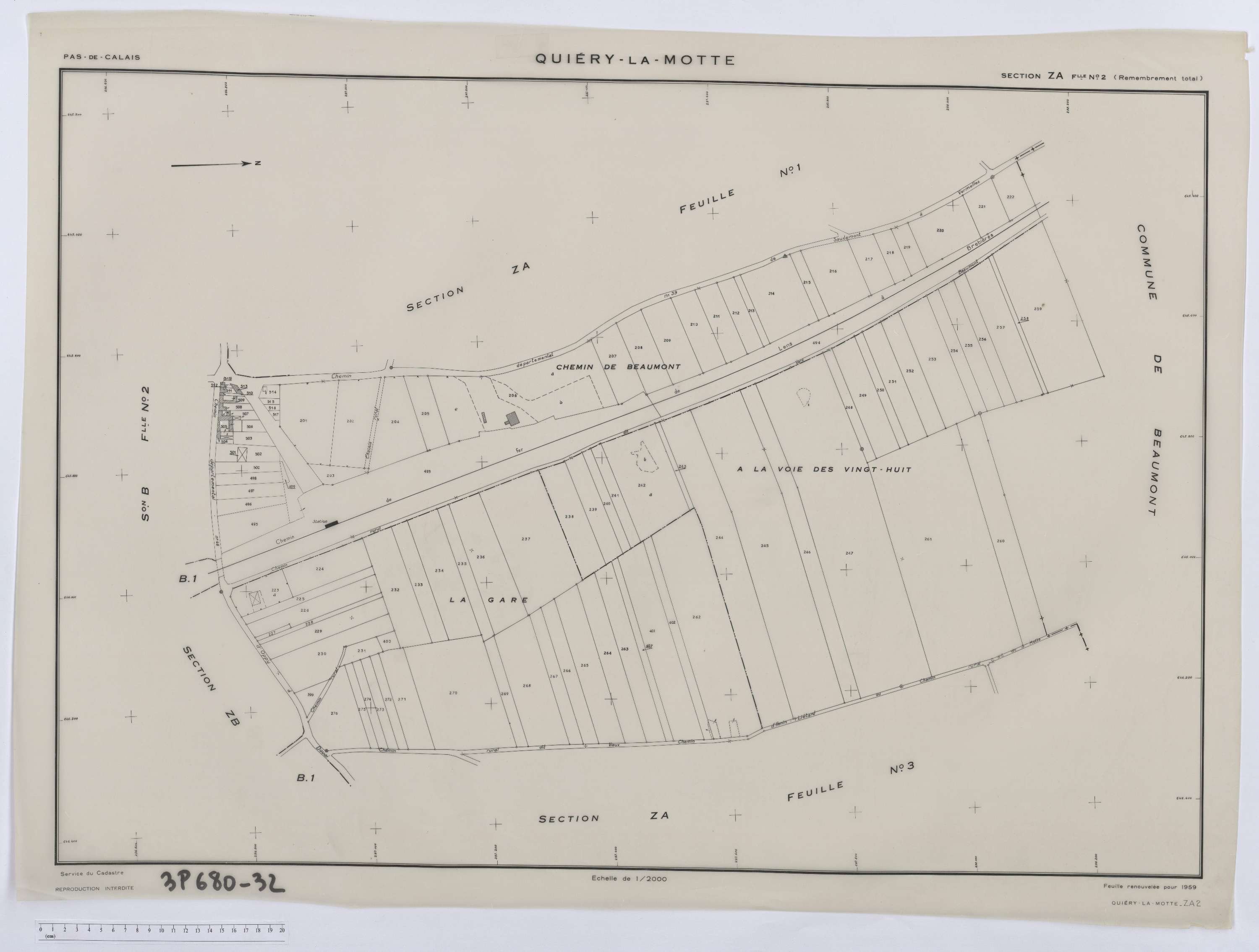 Quiéry-la-Motte - Section ZA, feuille 2.