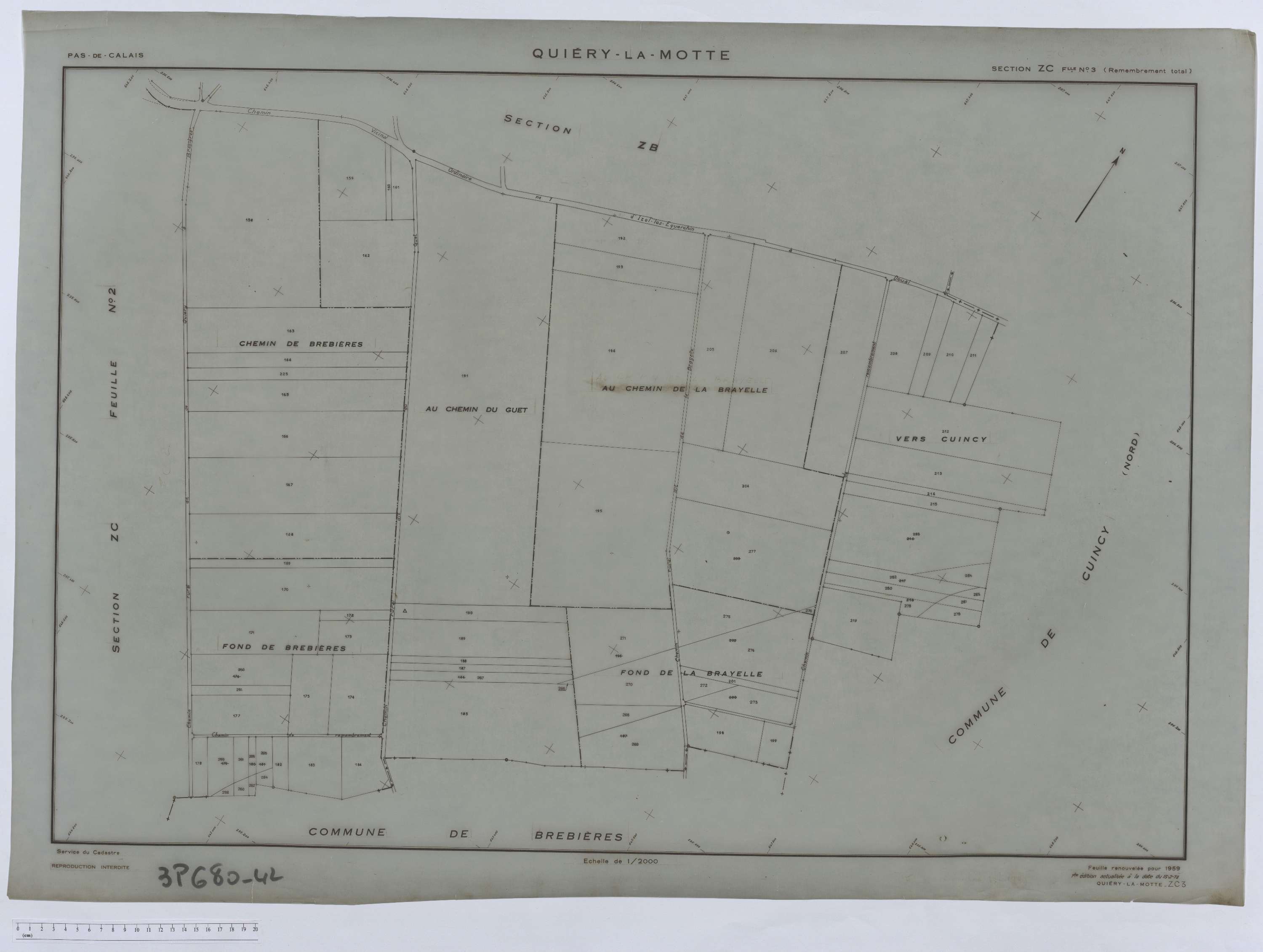 Quiéry-la-Motte - Section ZC, feuille 3.