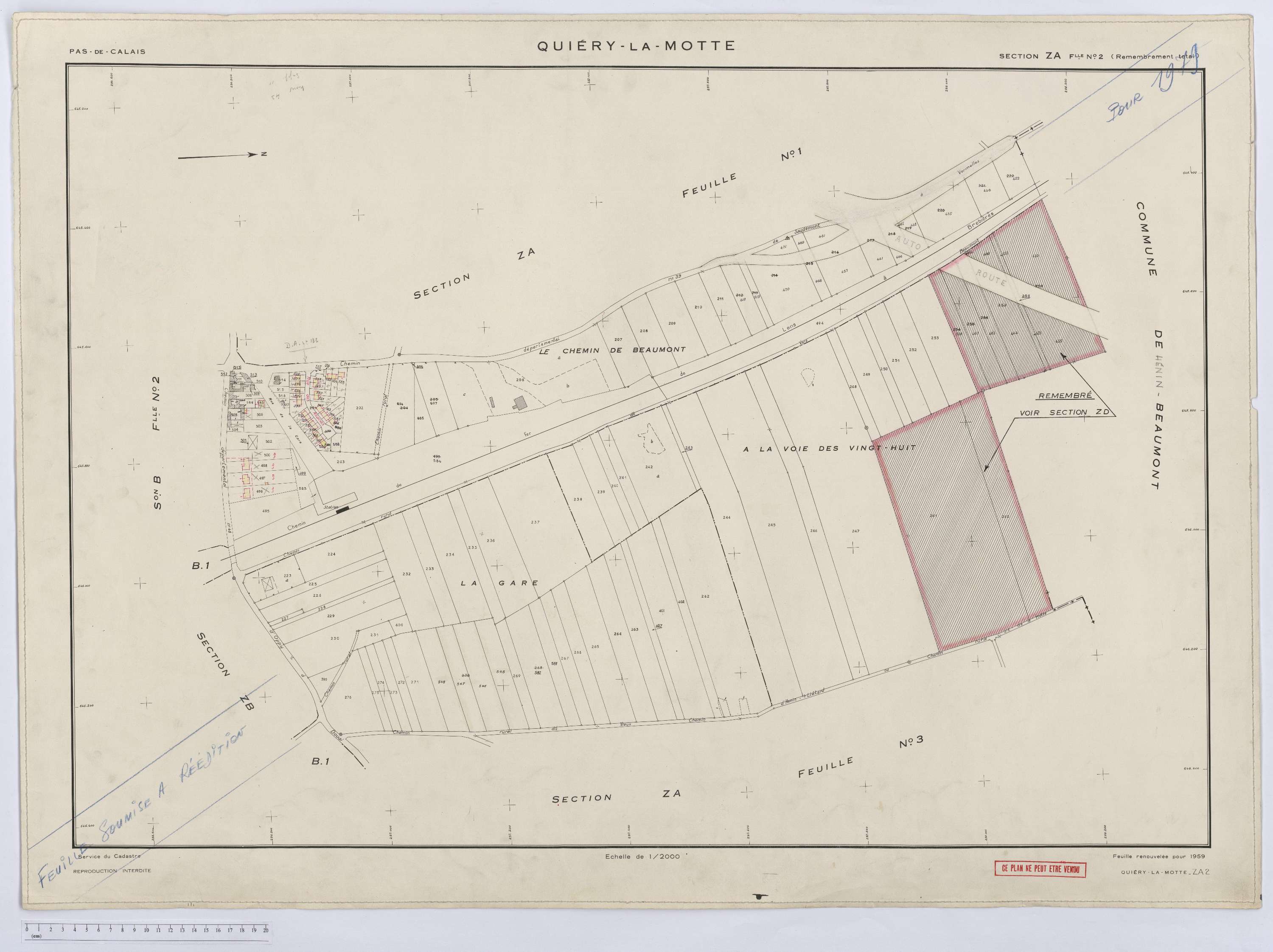 Quiéry-la-Motte - Section ZA, feuille 2.