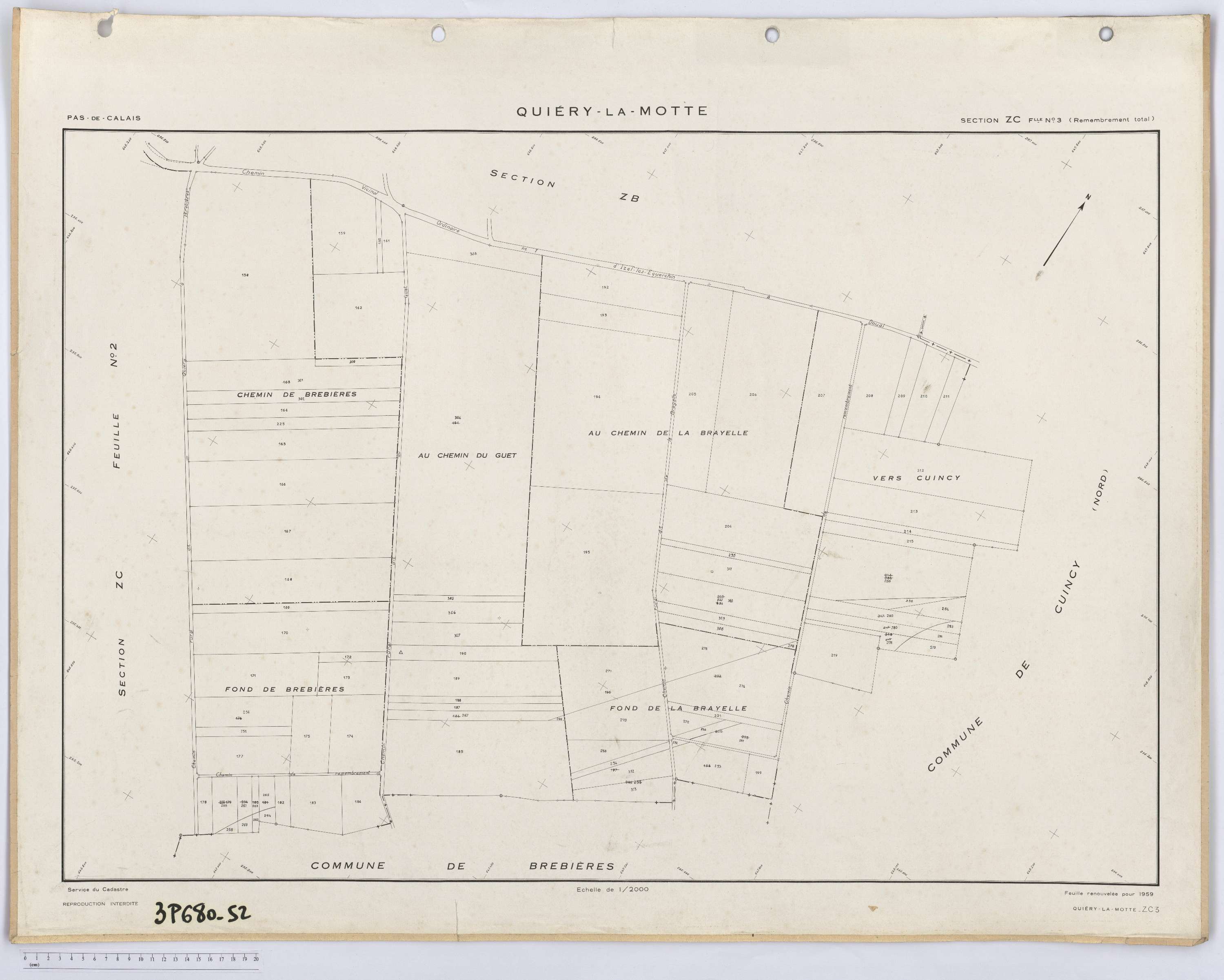 Quiéry-la-Motte - Section ZC, feuille 3.