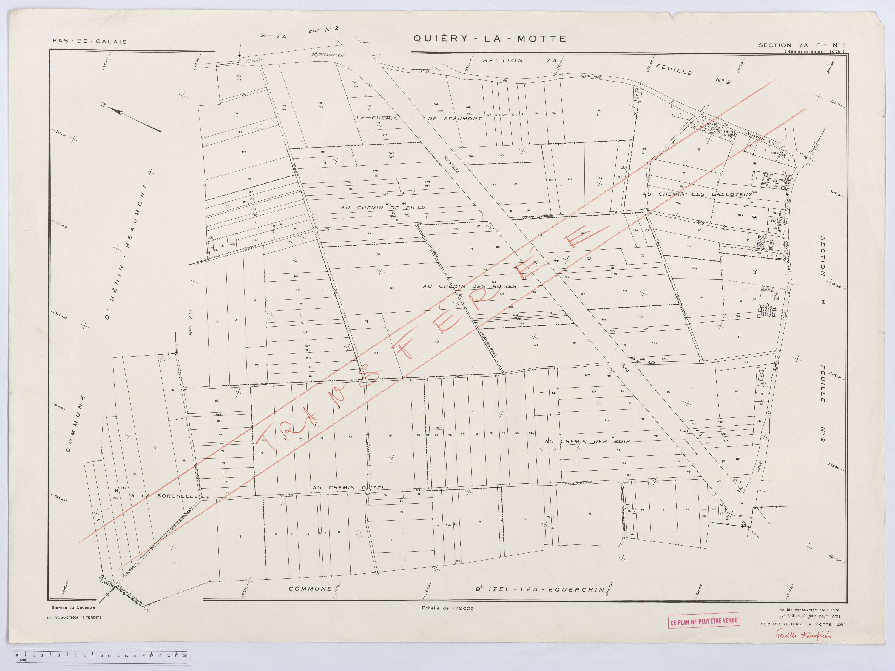 Quiéry-la-Motte - Section ZA, feuille 1.