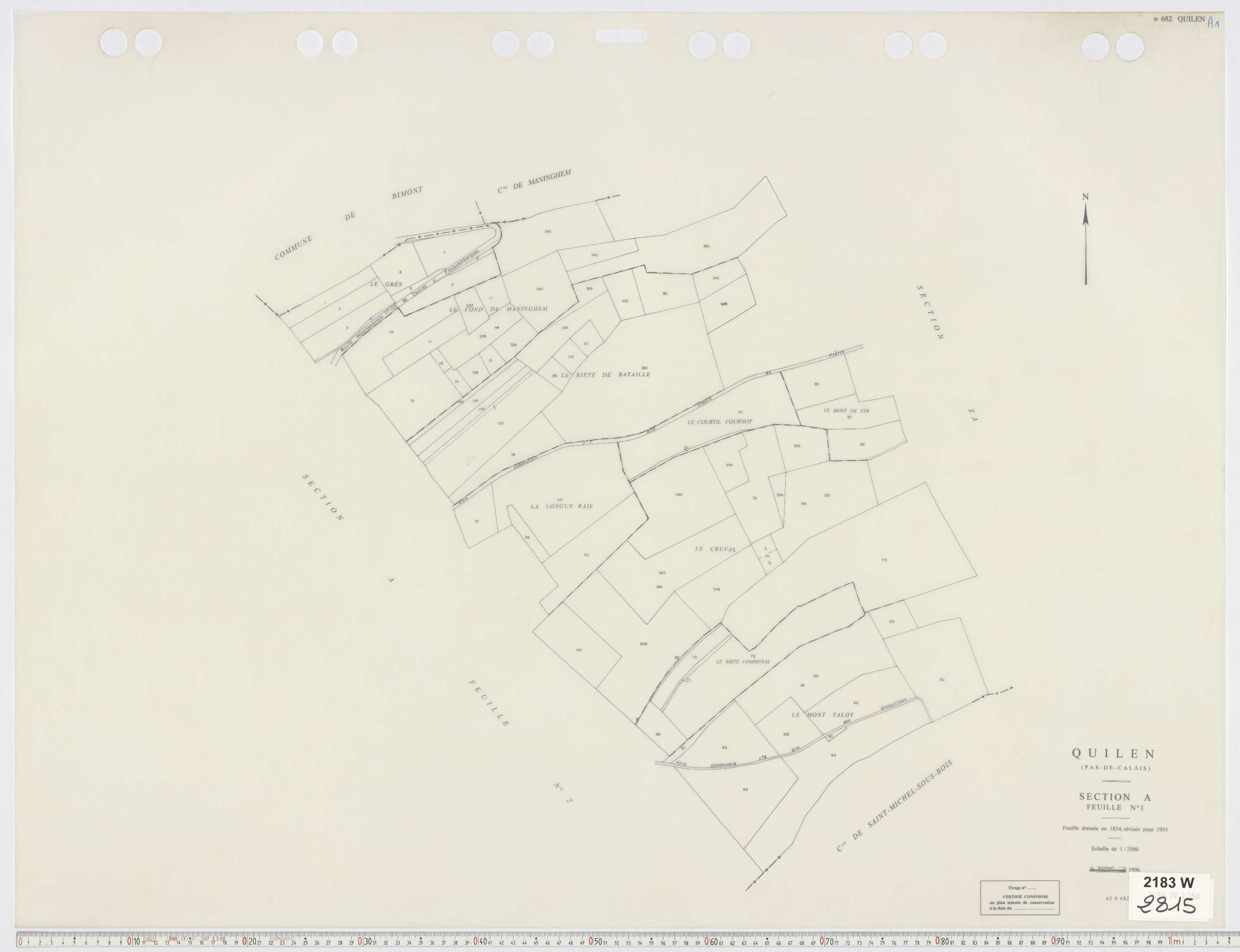 Quilen - Section A, feuille 1.