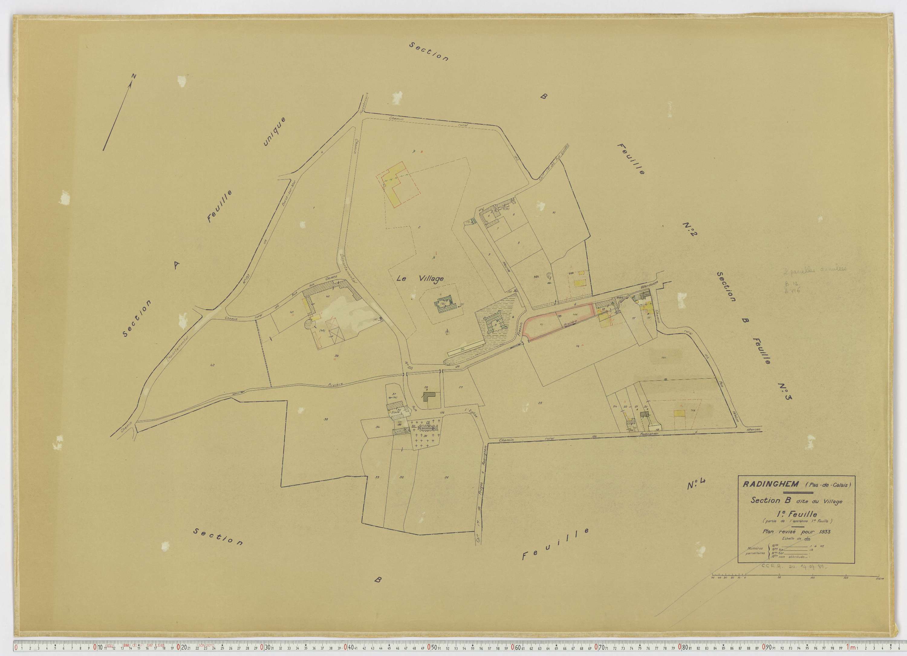Radinghem - Section B, feuille 1.