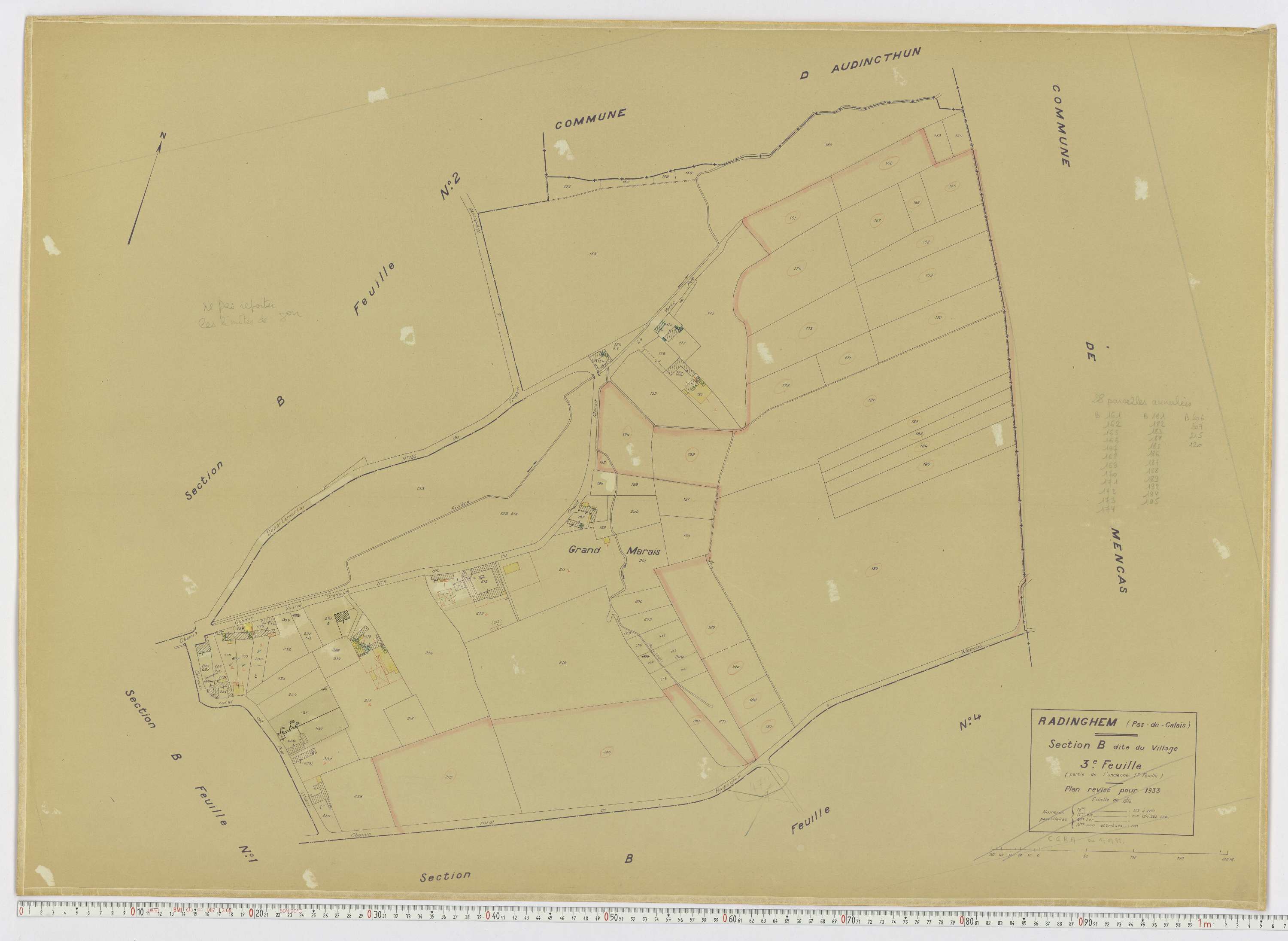 Radinghem - Section B, feuille 3.