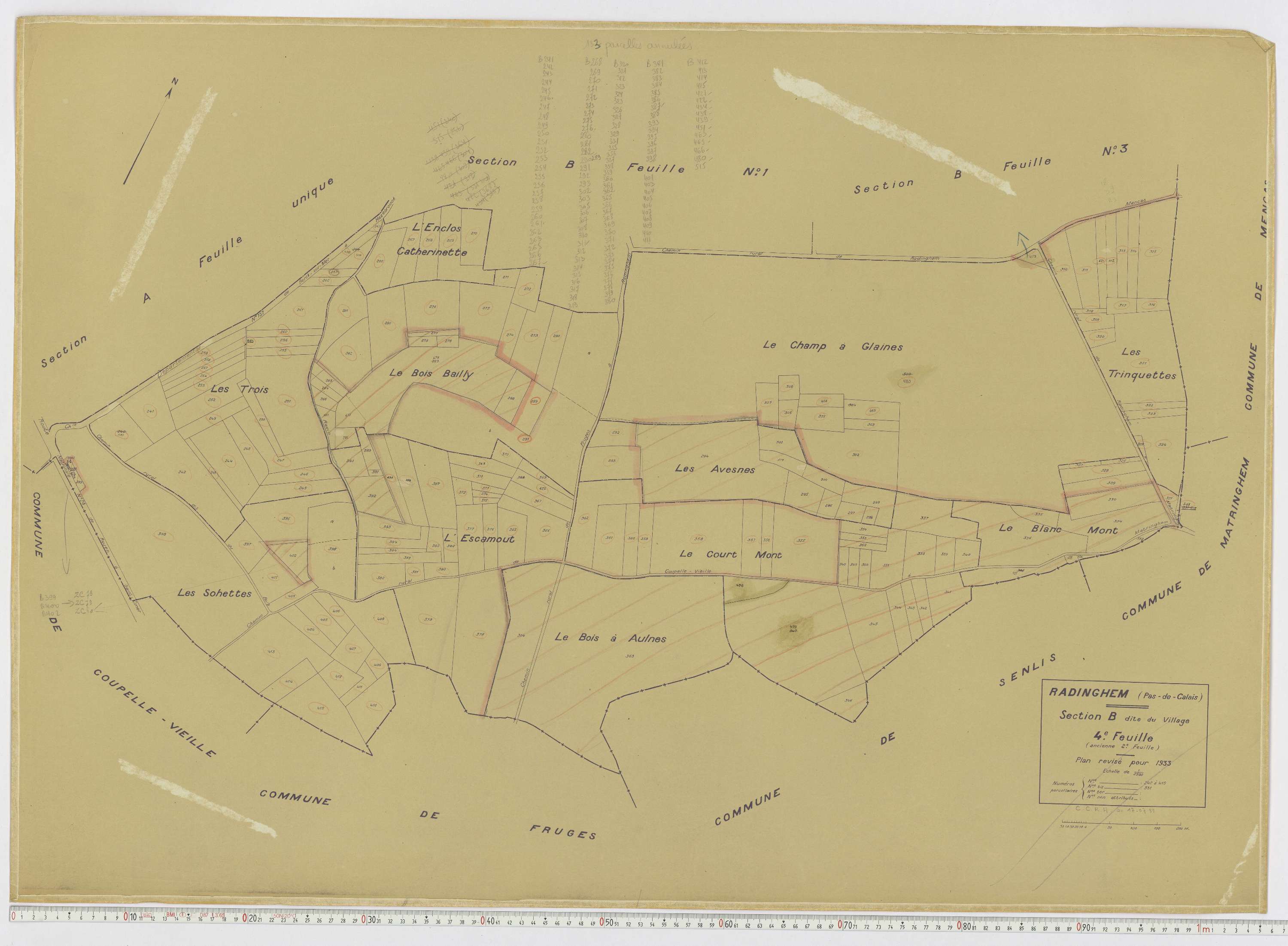 Radinghem - Section B, feuille 4.