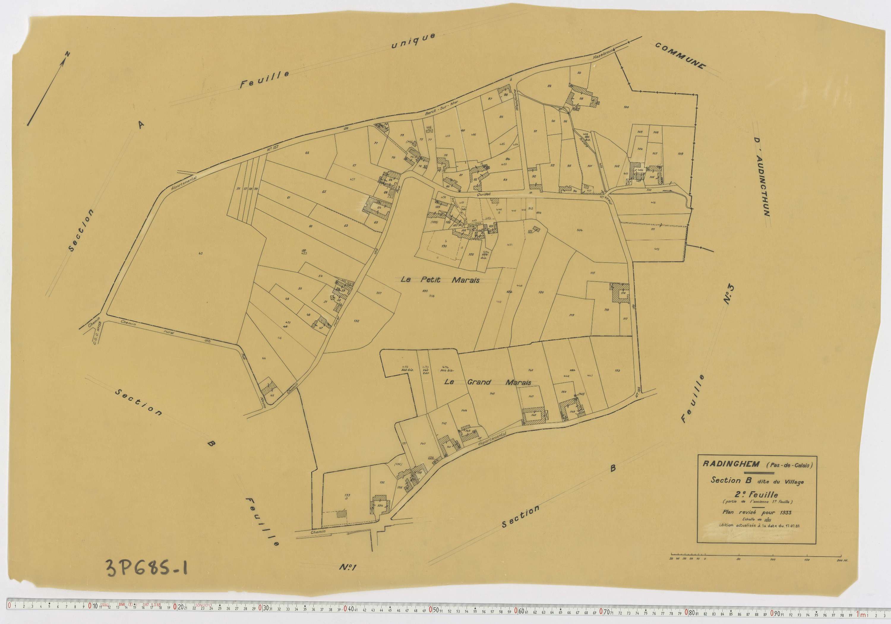 Radinghem - Section B, feuille 2.