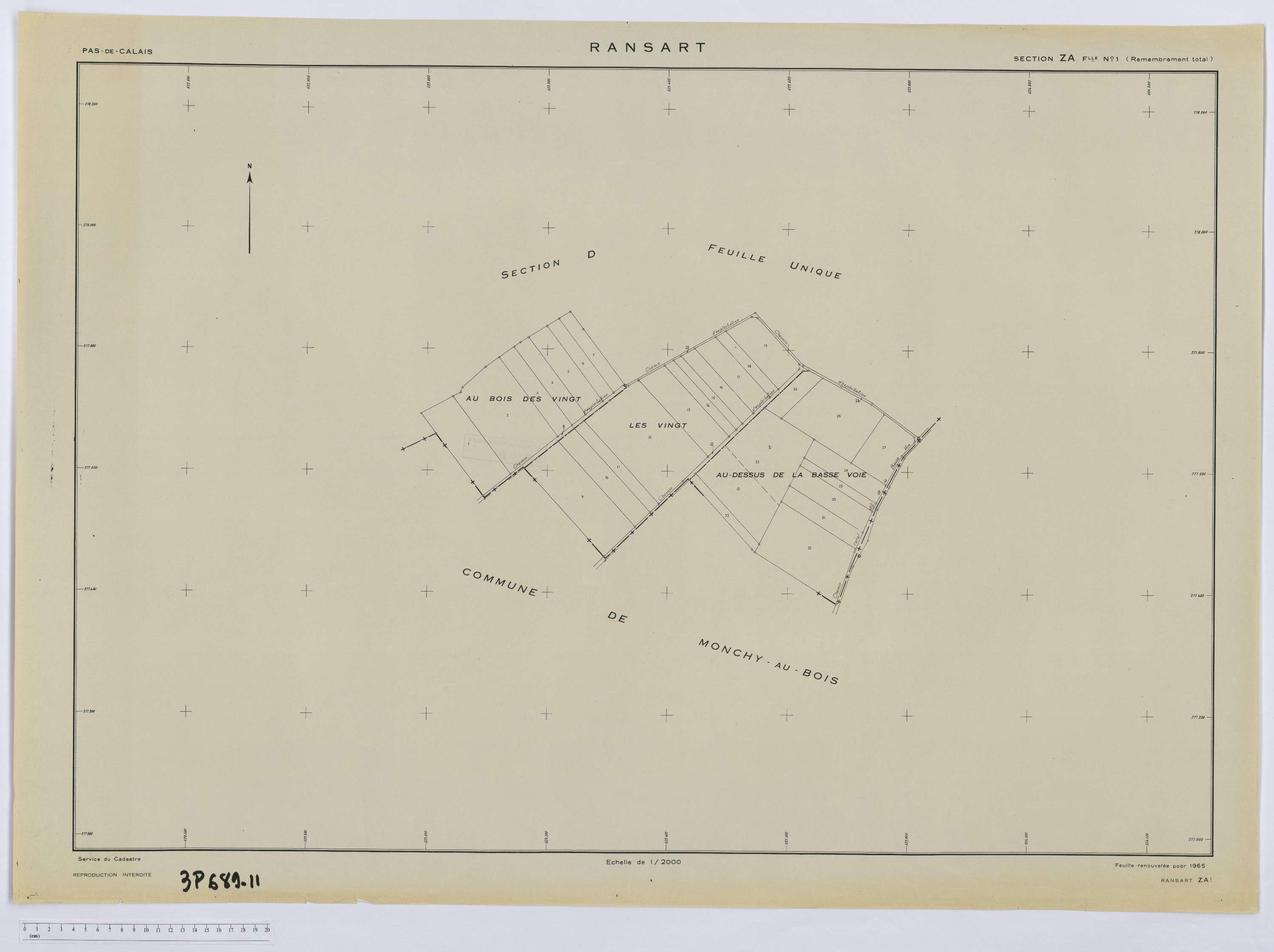 Ransart - Section ZA, feuille 1.