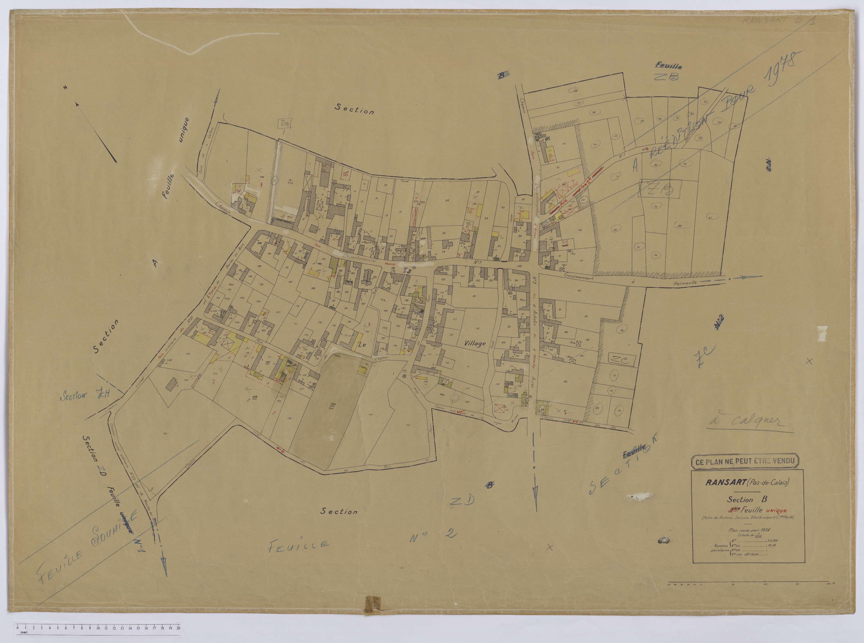 Ransart - Section B, feuille 1.
