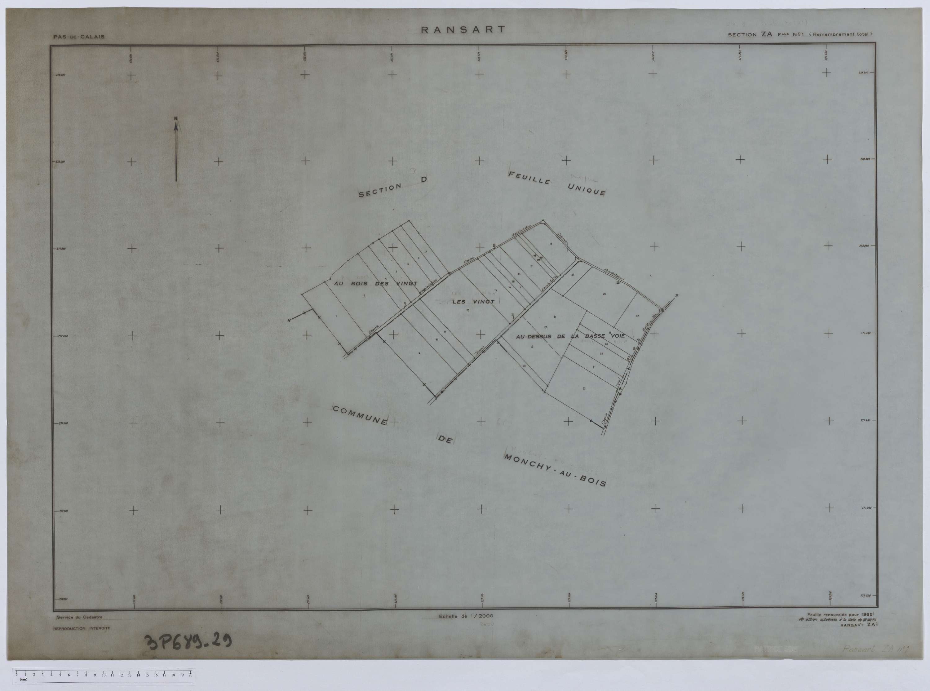 Ransart - Section ZA, feuille 1.