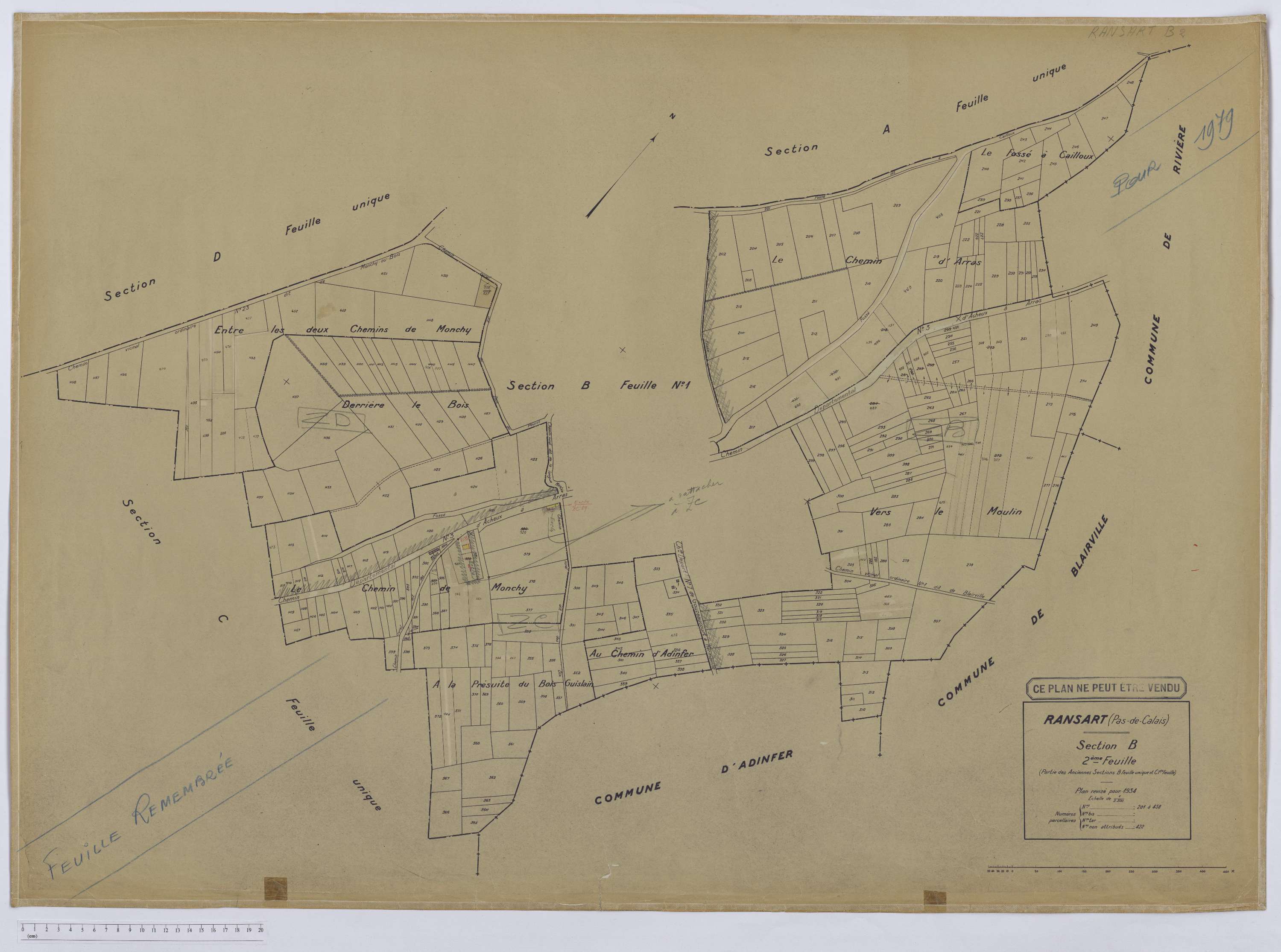 Ransart - Section B, feuille 2.