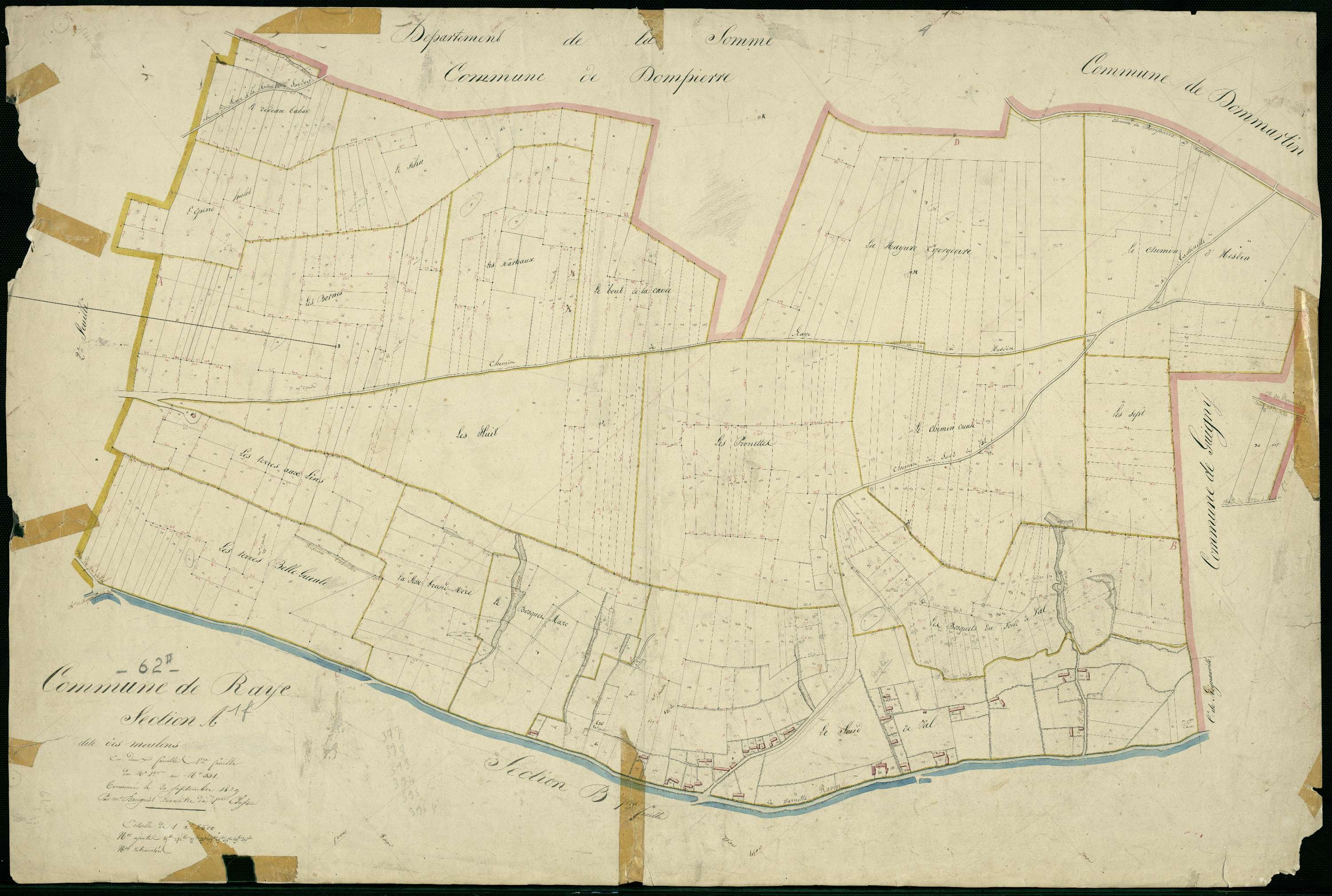 Raye-sur-Authie - Section A, 1re feuille