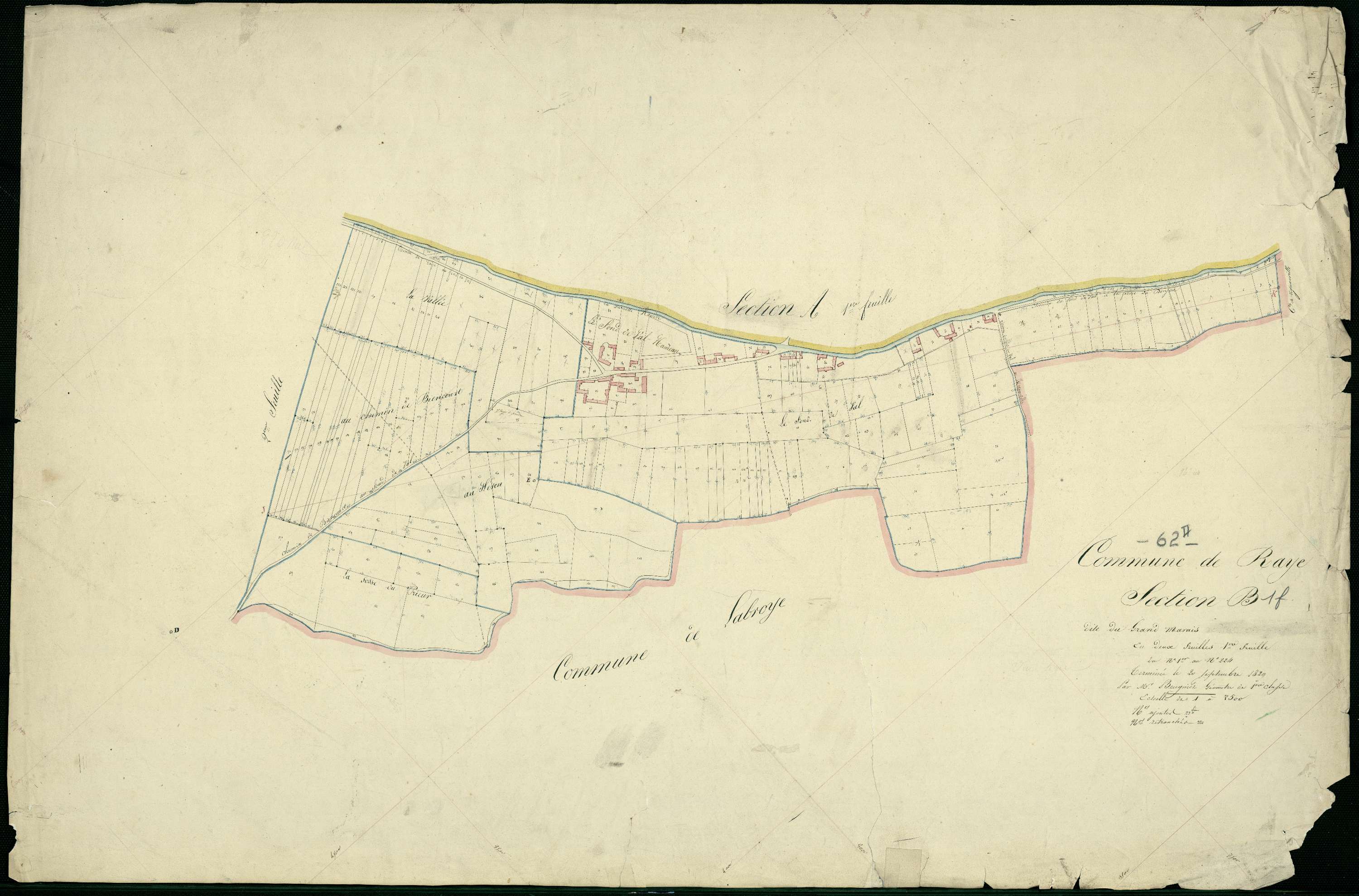 Raye-sur-Authie - Section B, 1re feuille